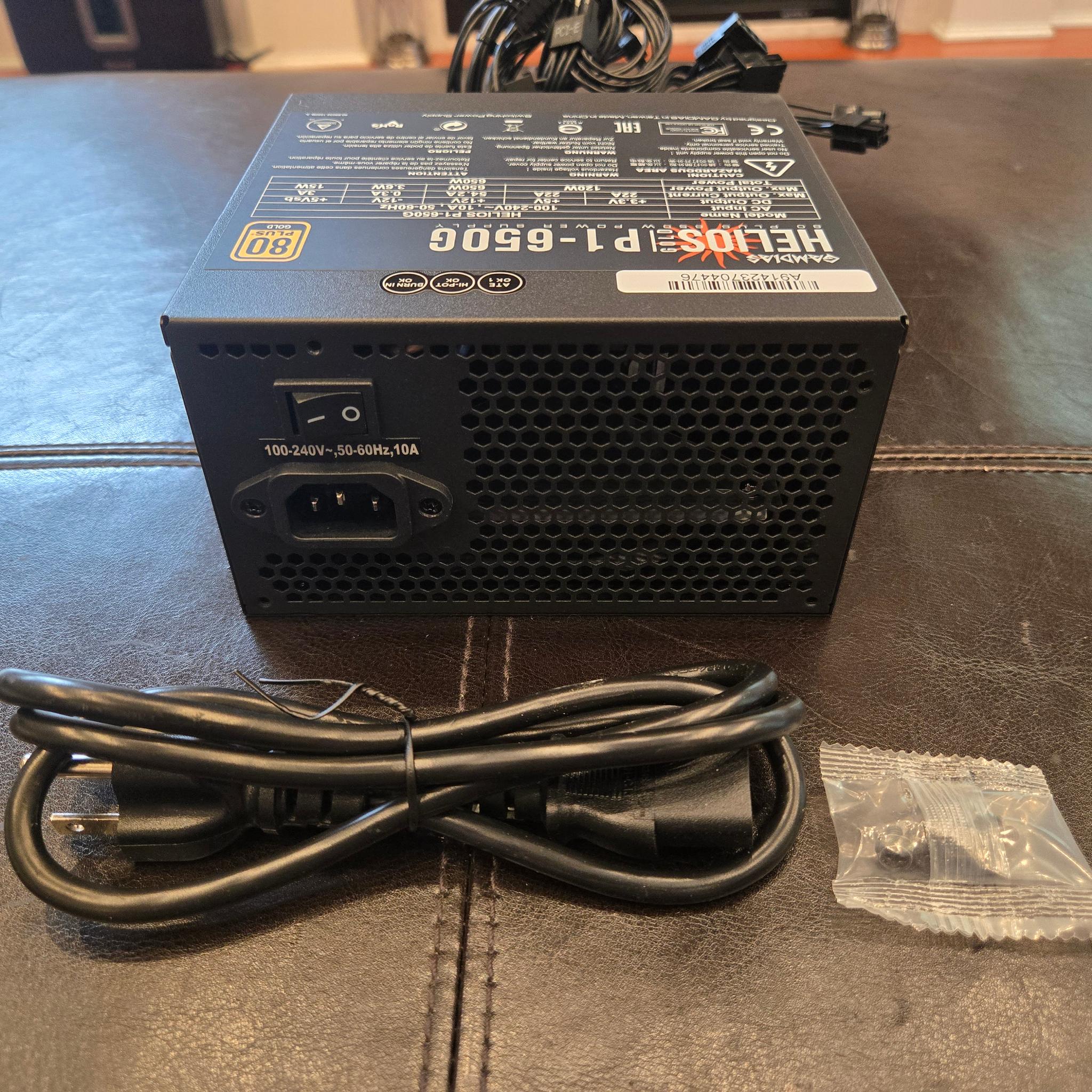 Gamdias Helios P1-650G 650W Gold ATX PSU (New)