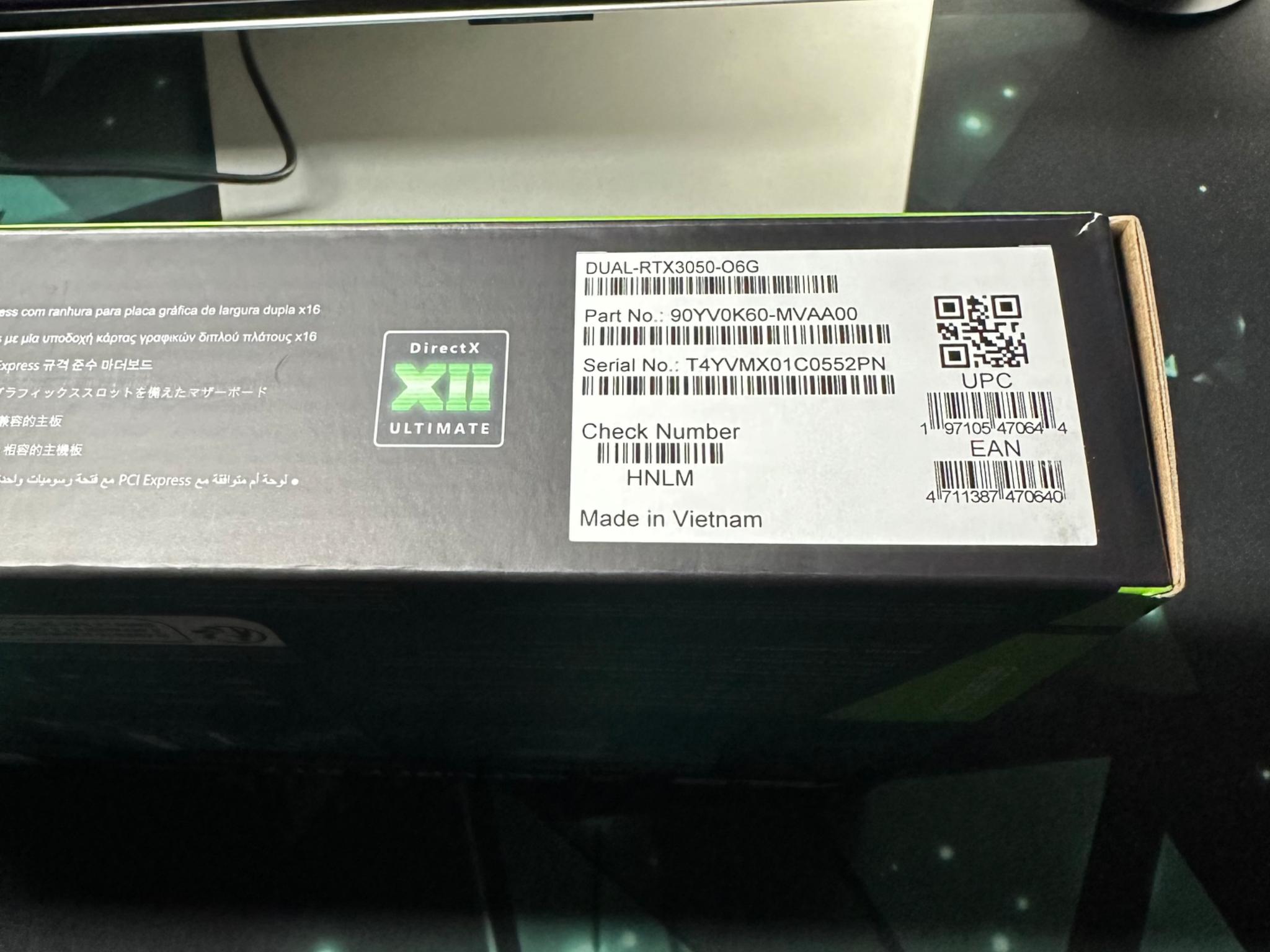 ASUS Dual NVIDIA GeForce RTX 3050 6GB OC