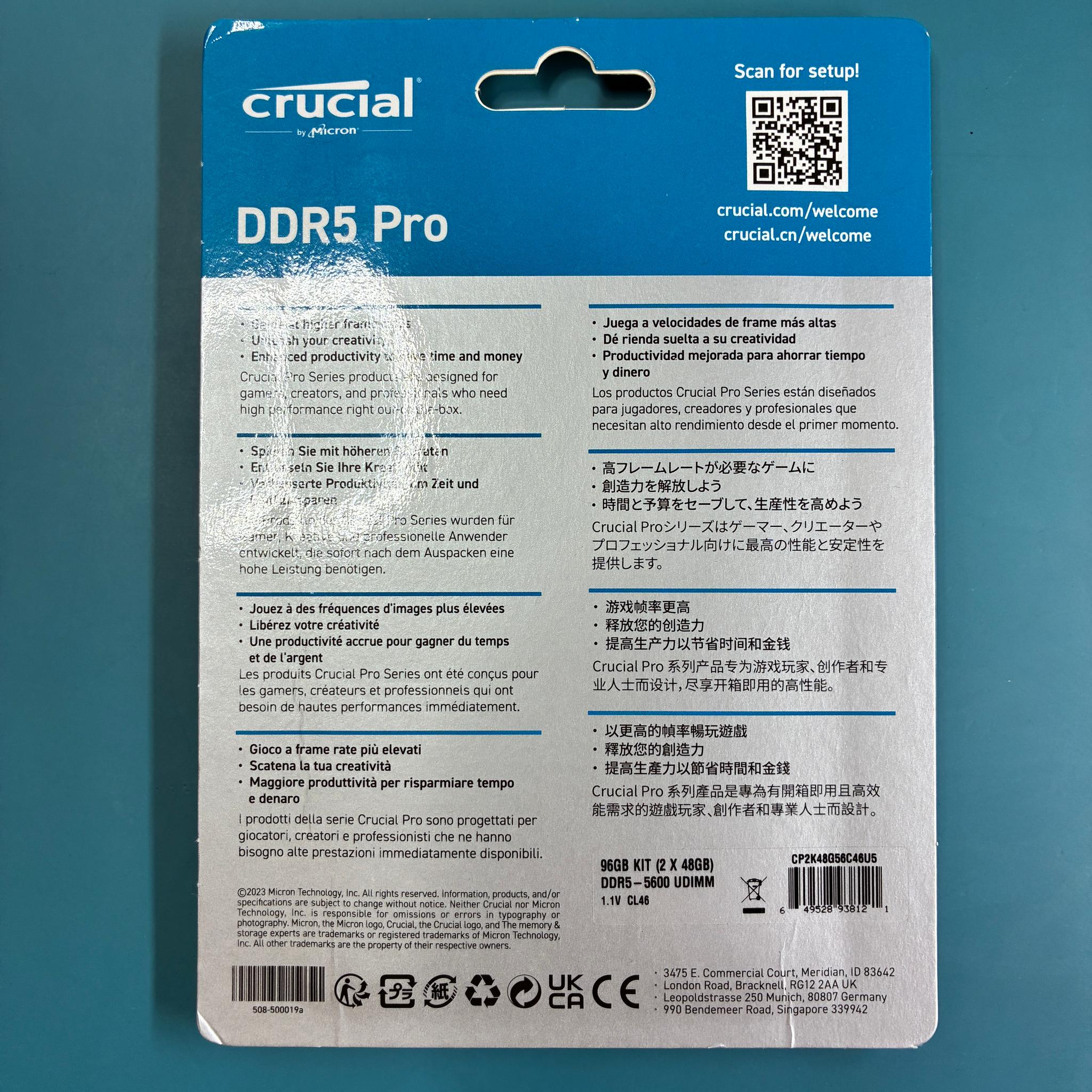 Crucial Pro DDR5 96GB kit (Memory)