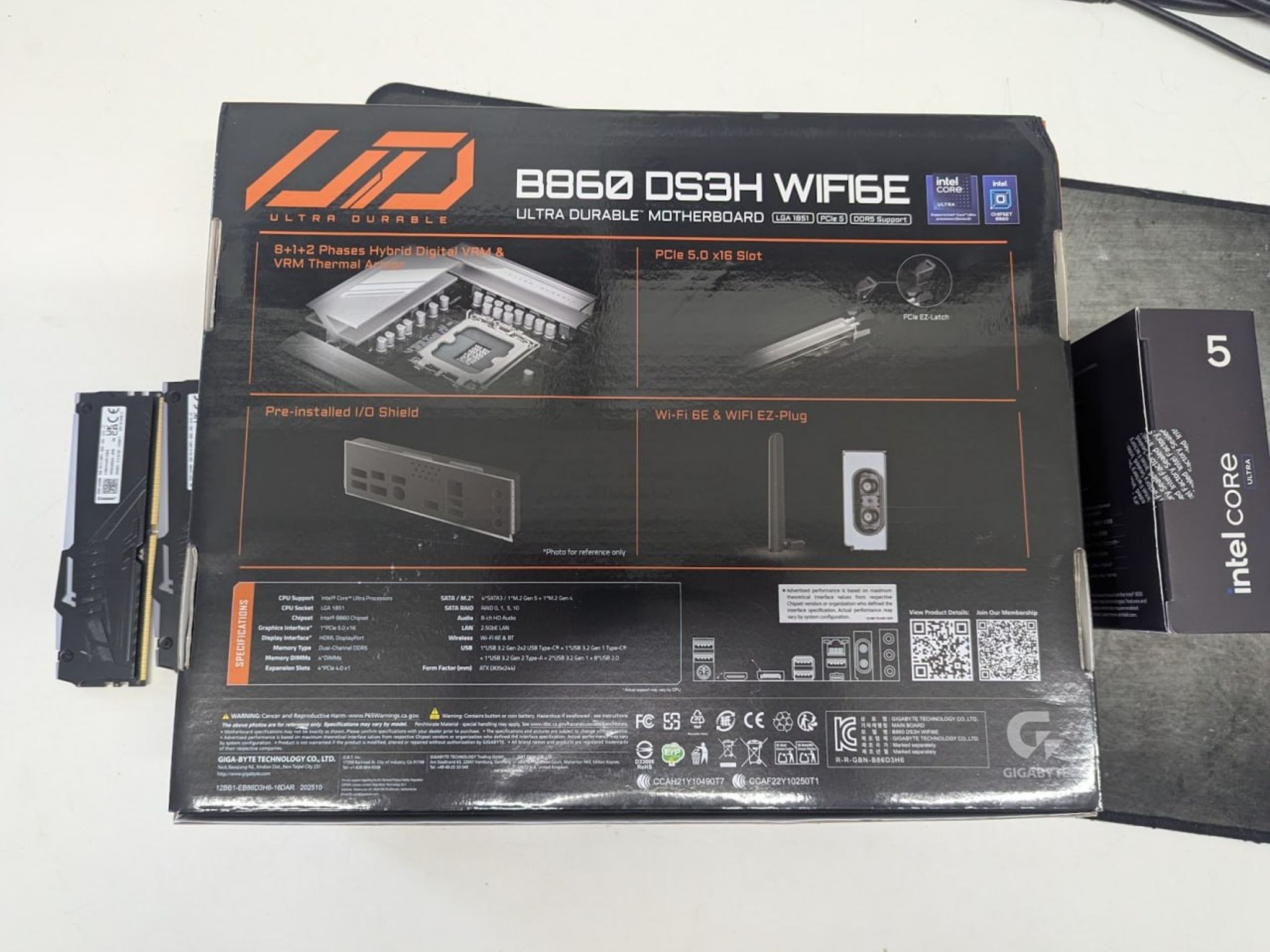 🧊 Intel Core Ultra 5 250K Plus + Gigabyte B860 DS3H WIFI6E + 16GB DDR5 Bundle