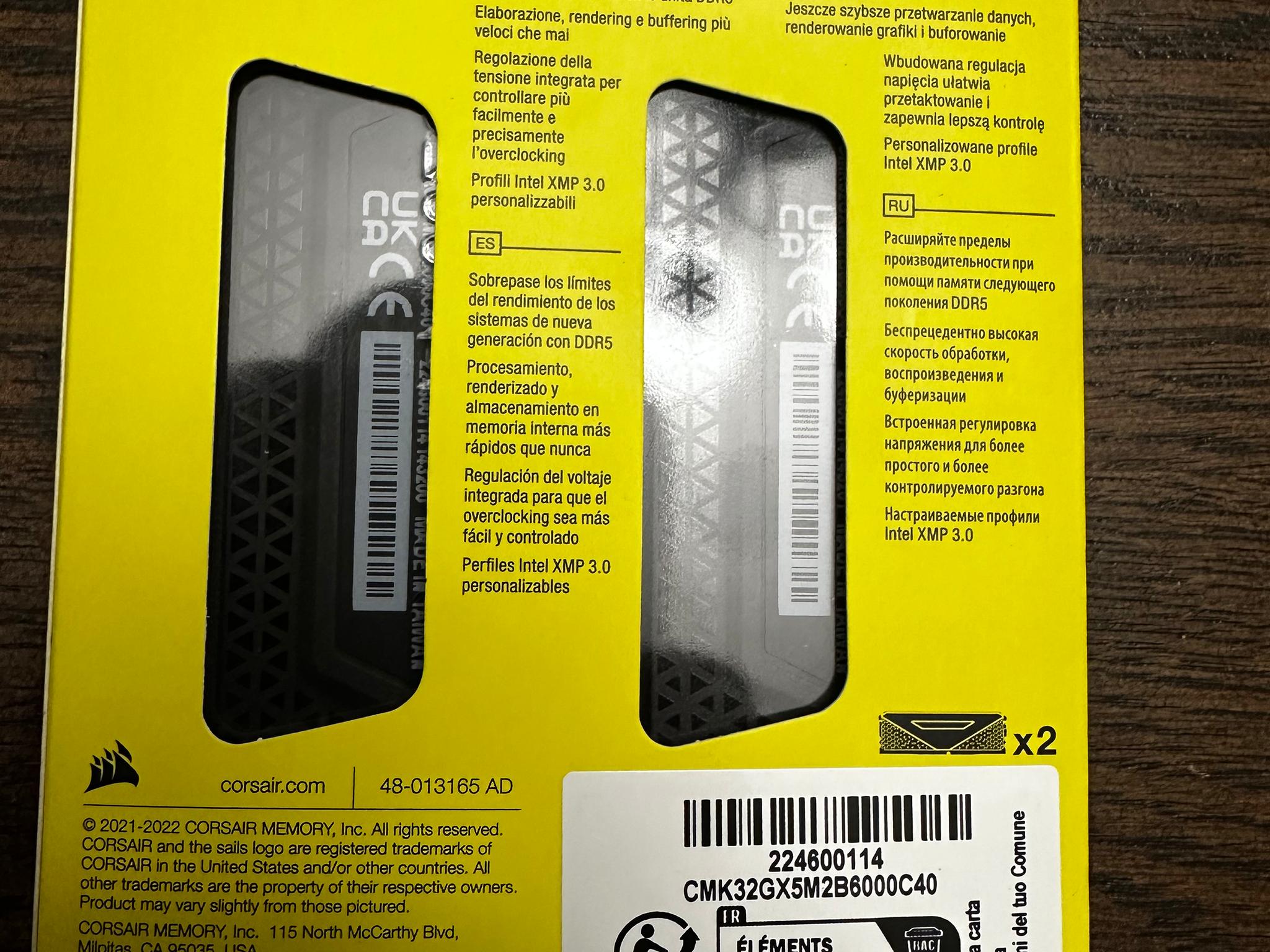 Corsair Vengeance 32GB (2x16) 6000 CL40