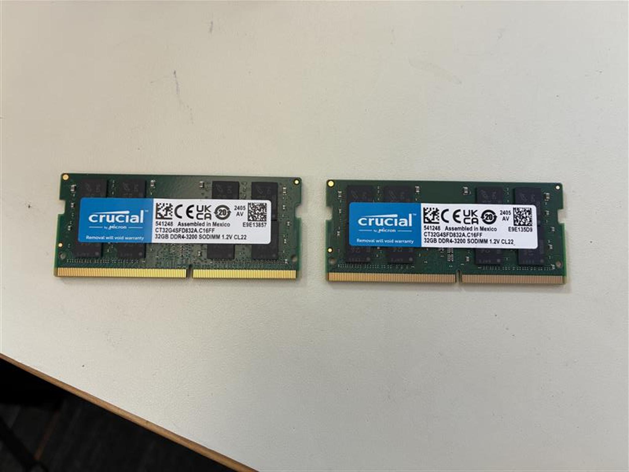 Crucial 2x32GB DDR4 3200 SODIMM RAM