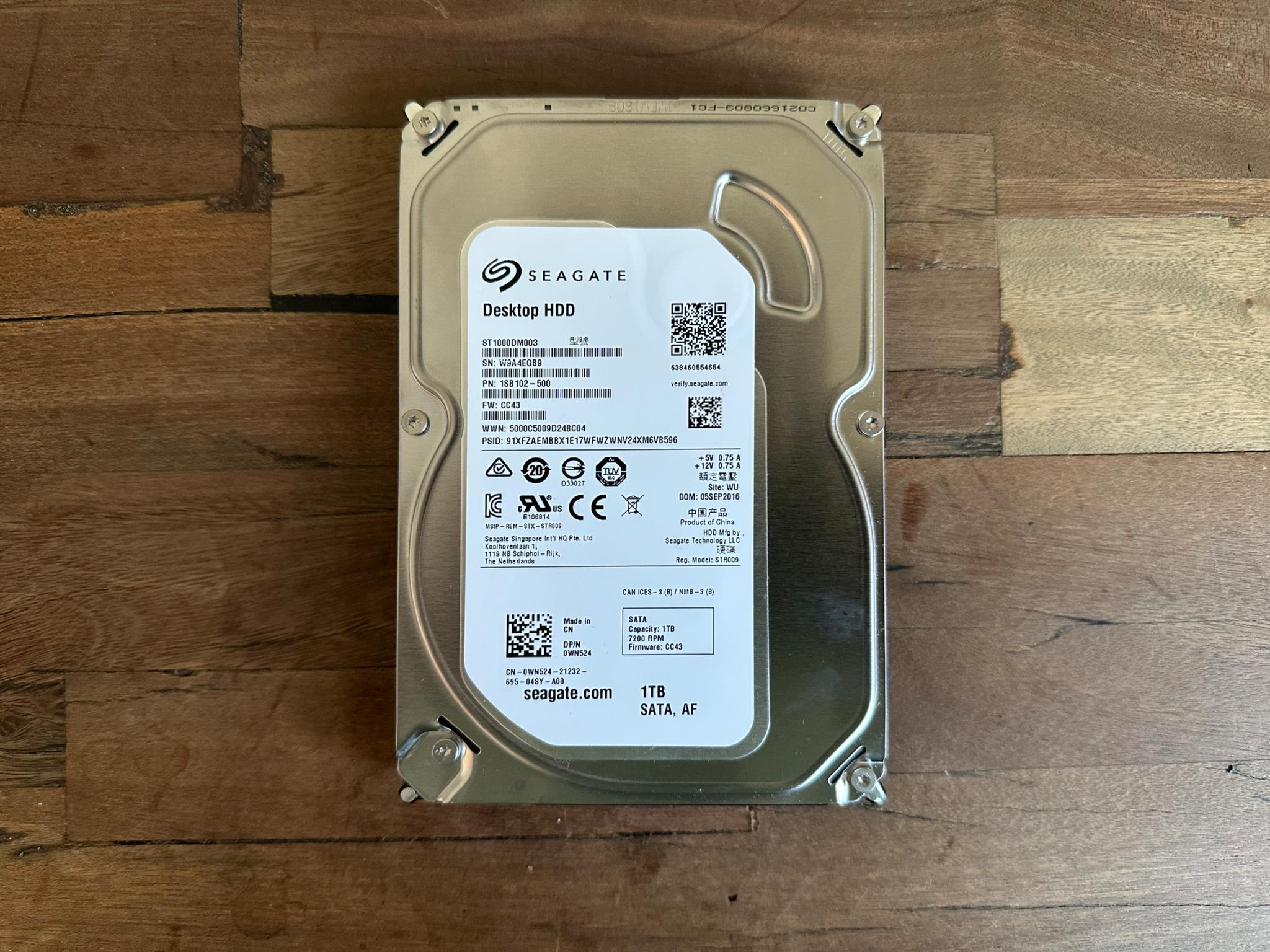 Seagate 1TB SATA III HDD