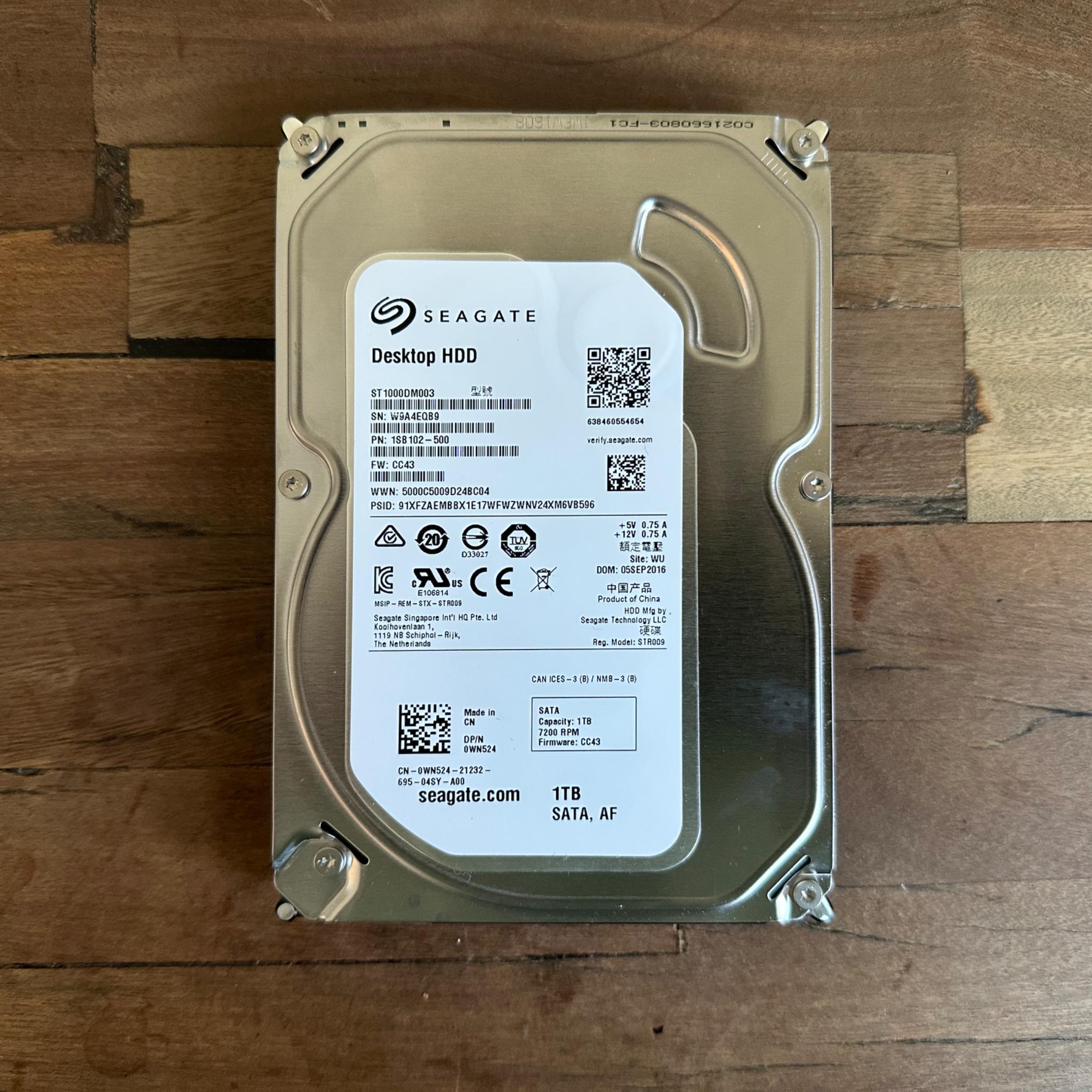 Seagate 1TB SATA III HDD