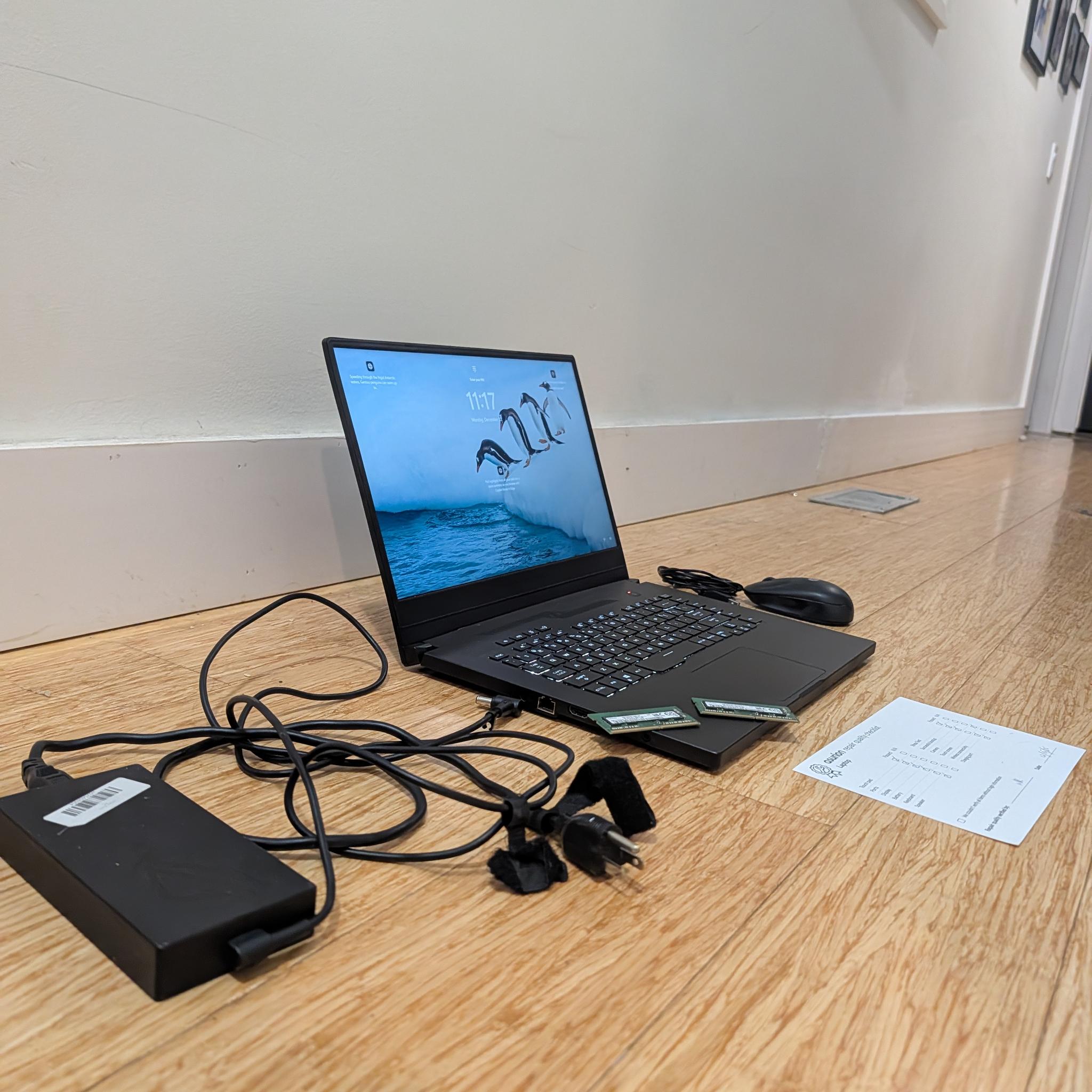 ASUS ROG GAMING LAPTOP WITH RAM CHARGER MOUSE  AND NEW PARTS