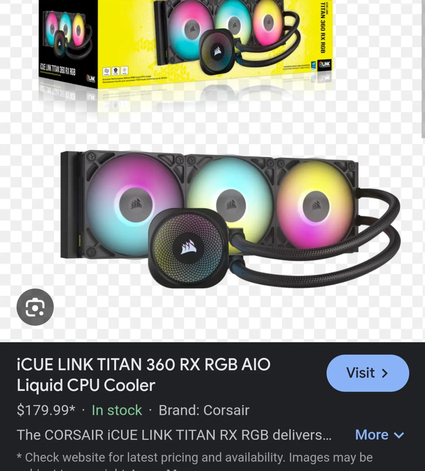 CORSAIR IQUE LINK TITAIN 360 RX RGB AIO LIQUID COOLER