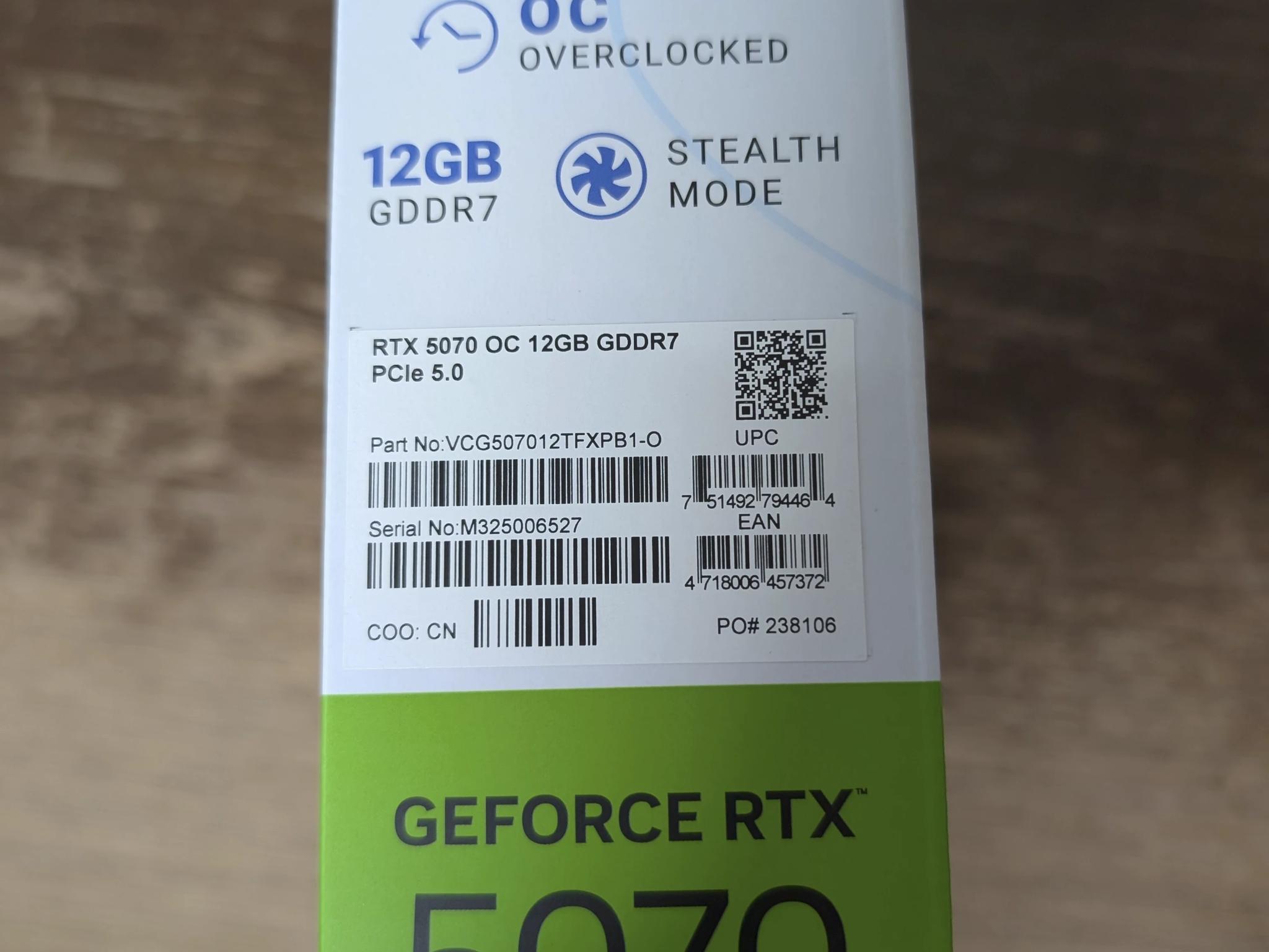 PNY RTX 5070 OC