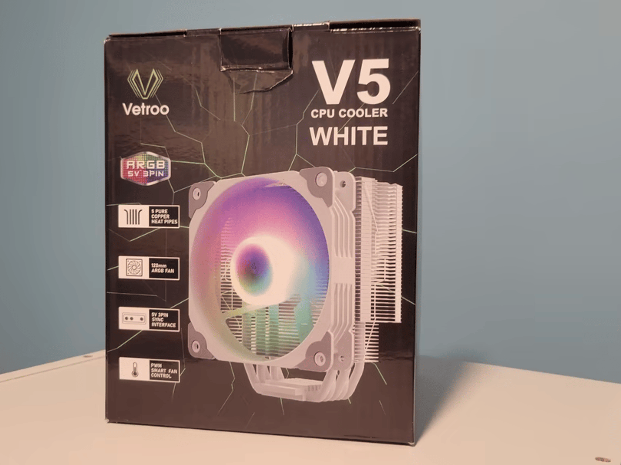Gently USED Vetroo V5 CPU Cooler- White. Includes ALL Parts & Accessories