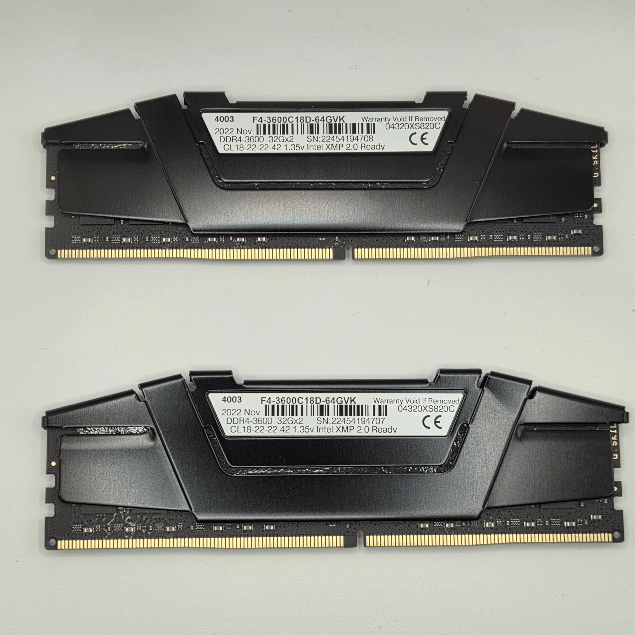 G.Skill RipjawsV CL18 DDR4-3600 64gb (32GBx2)