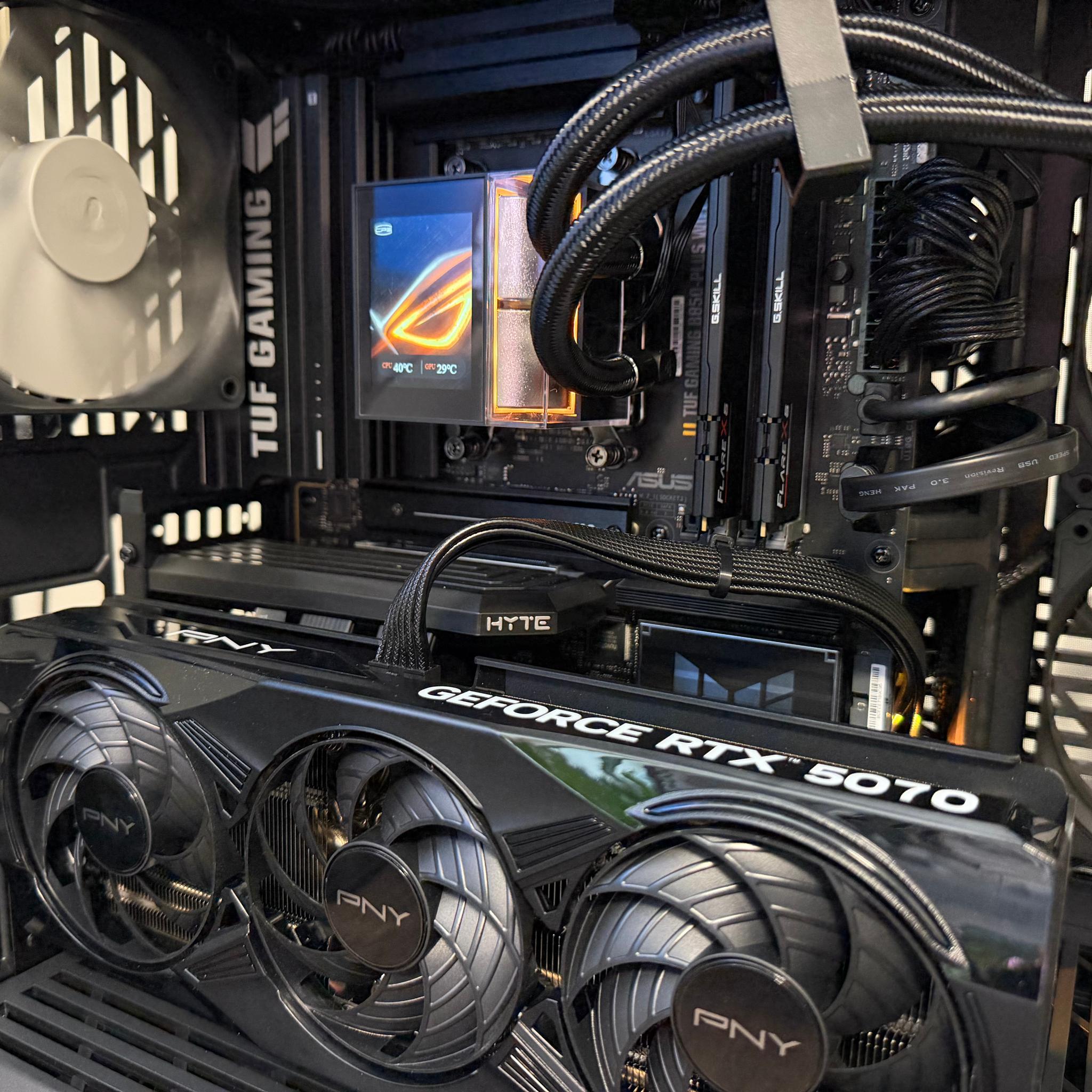 RTX 5070 12GB | Ryzen 5 7500X3D | 32GB 6000 | TUF B850-PLUS | 1TB NVMe | 360mm AIO | 850W PSU