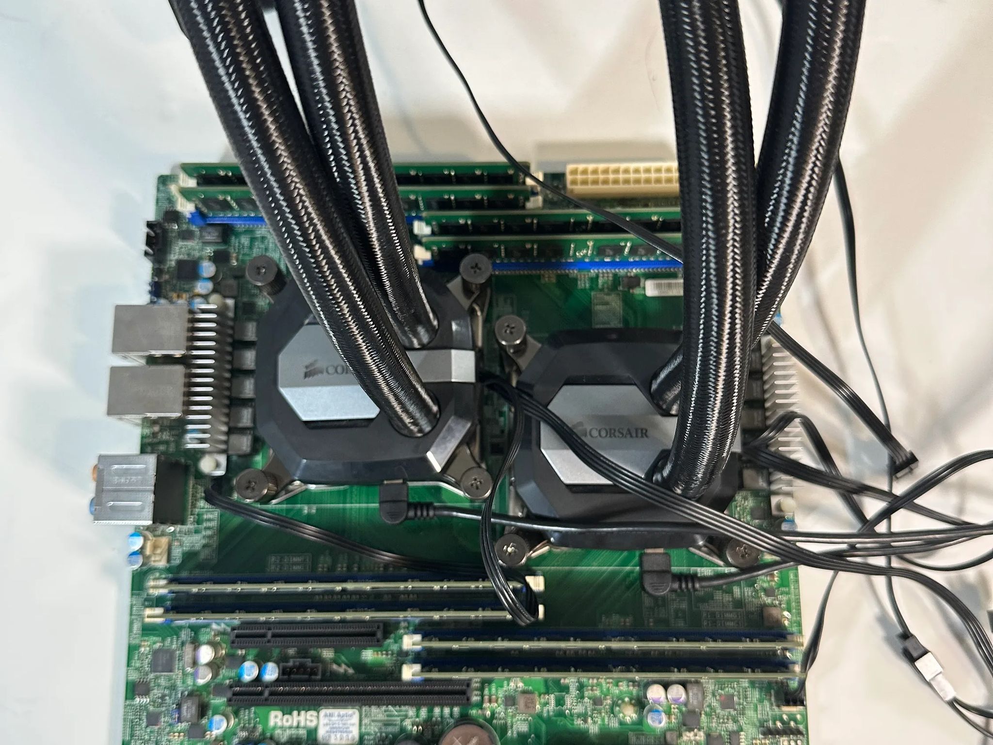 Dual CPU/Mobo/Ram/Cooler Combo Xeon E5 2660 V3 Supermicro Motherboard 64GB DDR4 120mm AIO Coolers