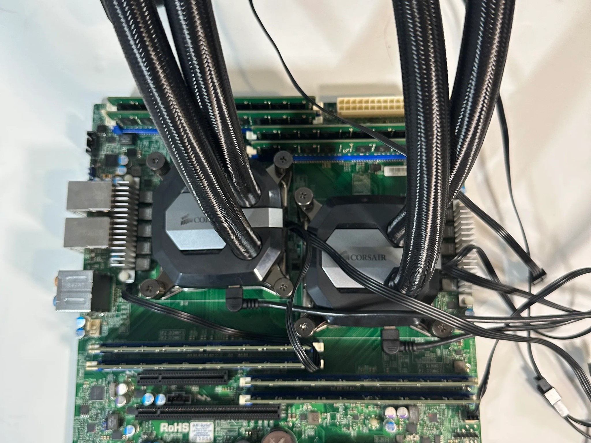 Dual CPU/Mobo/Ram/Cooler Combo Xeon E5 2660 V3 Supermicro Motherboard 64GB DDR4 120mm AIO Coolers