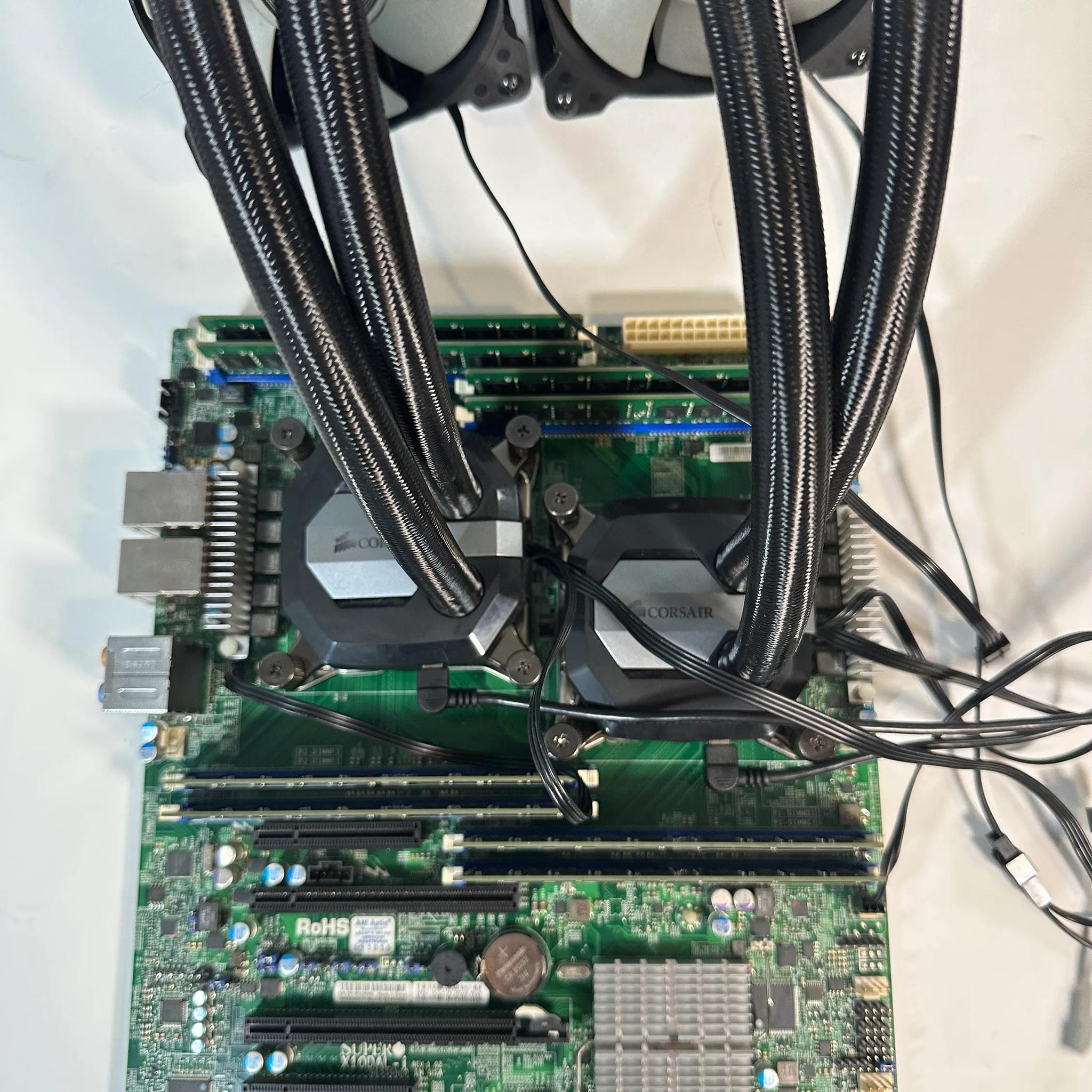 Dual CPU/Mobo/Ram/Cooler Combo Xeon E5 2660 V3 Supermicro Motherboard 64GB DDR4 120mm AIO Coolers