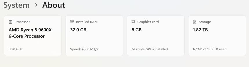 AMD Ryzen 5 9600X 32GB DDR5 RAM ASUS GeForce RTX 3060 Ti 2TB Gen4 NVMe SSD AM5 Gaming PC