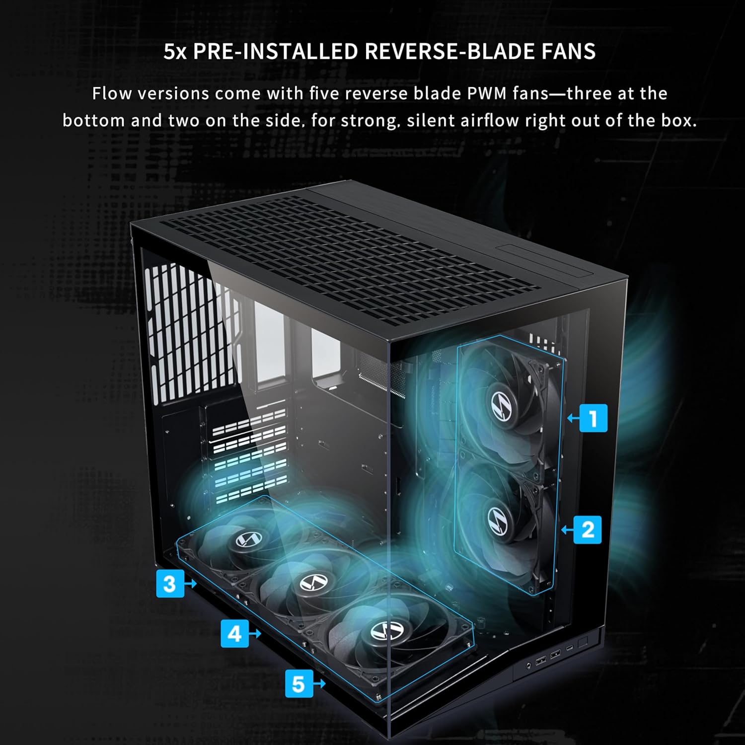 Lian Li O11D MINI V2 Flow-ATX Mid-Tower PC Case-Black-O11DMIV2FX