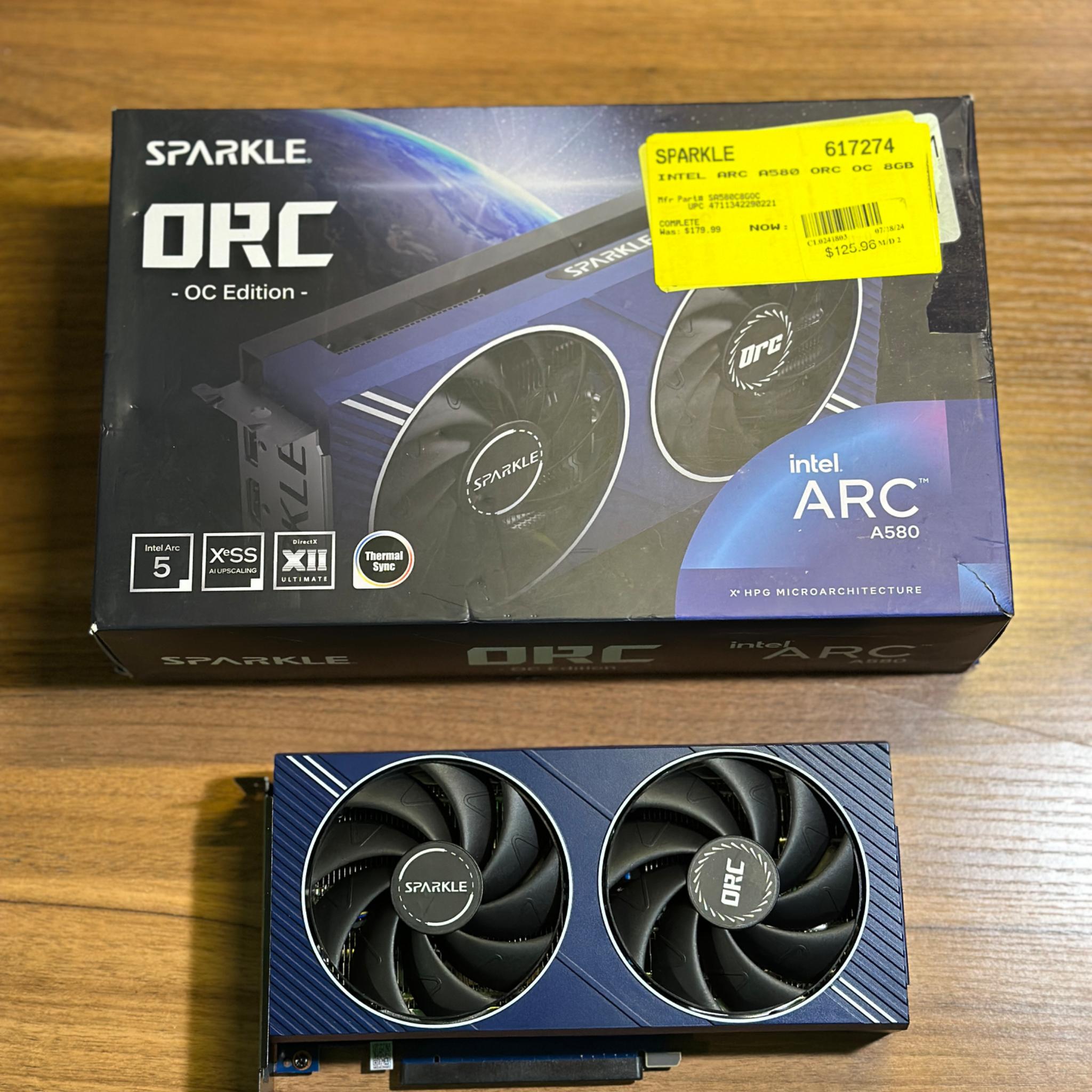 Sparkle Intel Arc A580 8GB Graphics card W/ Box