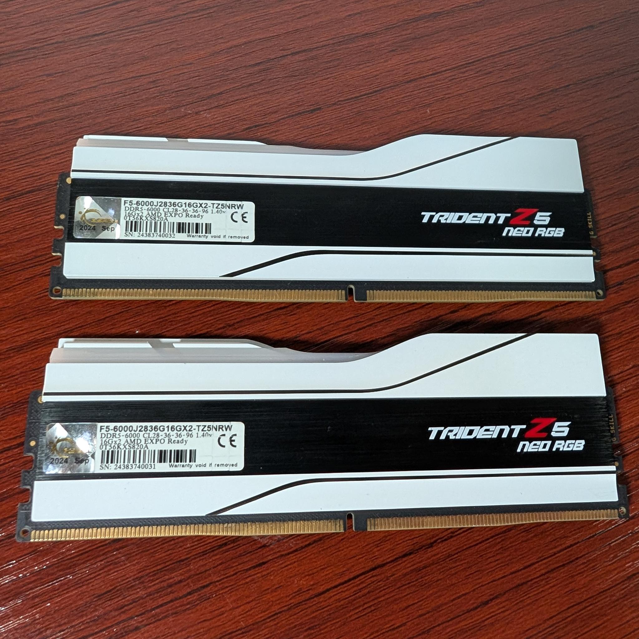 G.Skill Trident Z5 Neo RGB 32GB (2x16GB) DDR5 6000 CL28 RAM