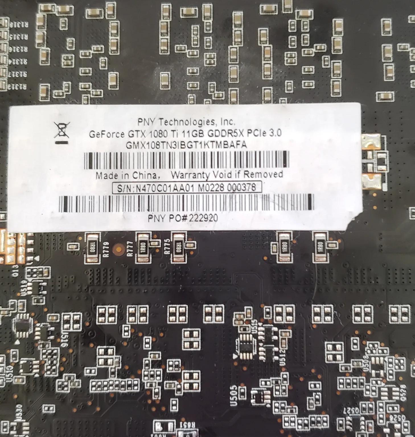 PNY GTX 1080 Ti graphics card with 11gb memory