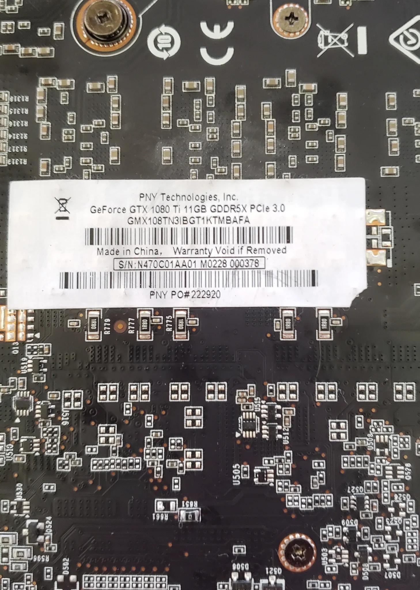 PNY GTX 1080 Ti graphics card with 11gb memory