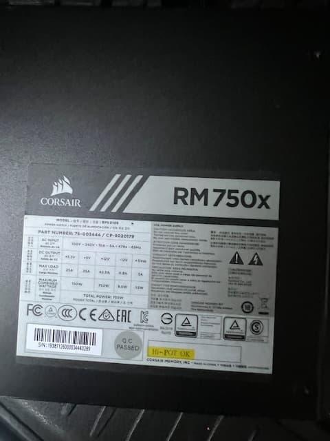 Corsair RM750x 750 Watt ATX Fully Modular Power Supply Black