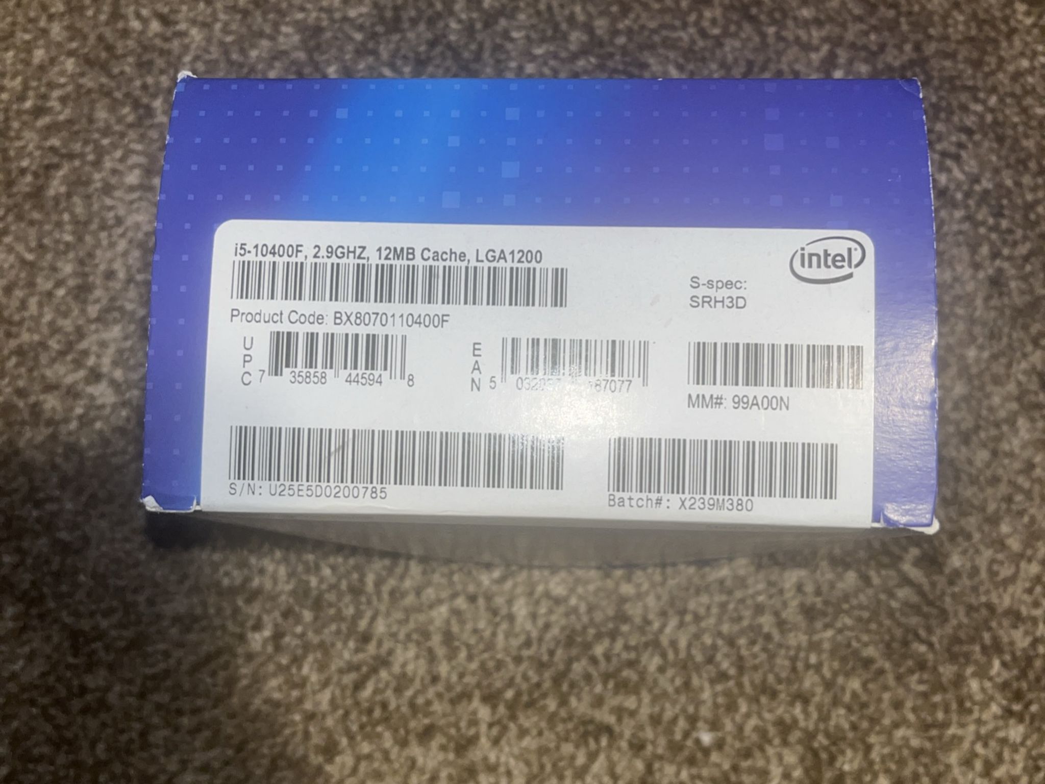 Intel Core I5-10400F LGA 1200