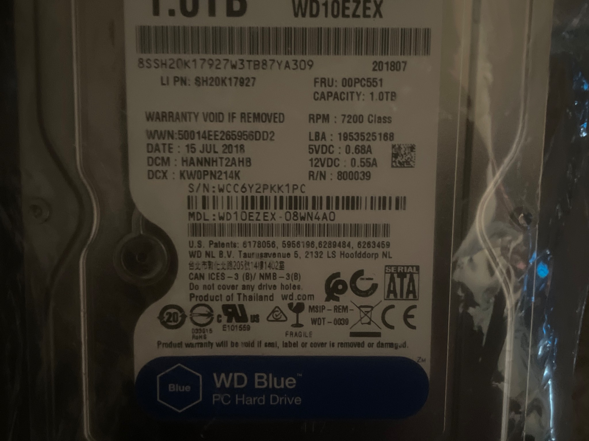 Western Digital Blue HDD 1 & 2 TB