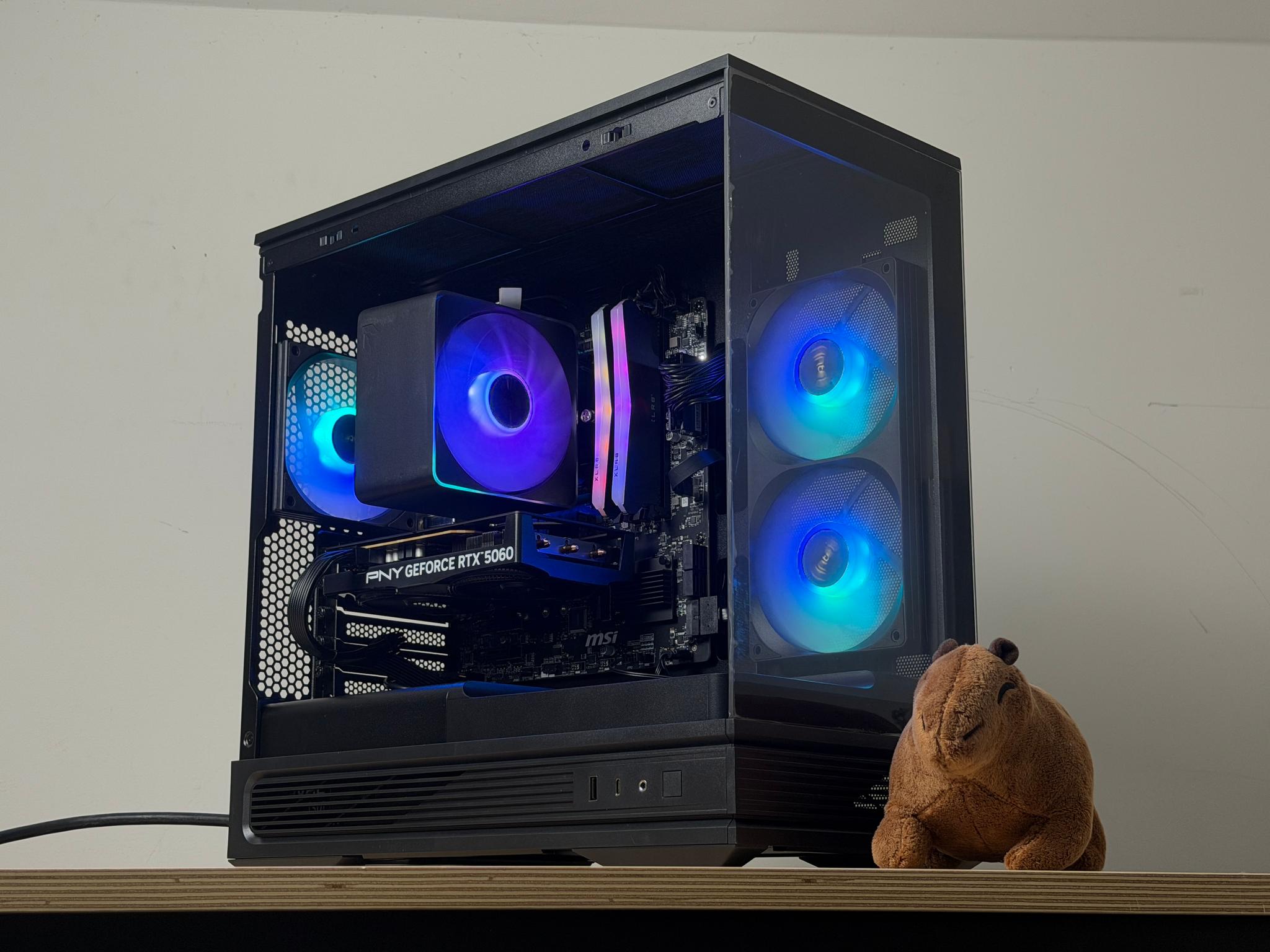 🖤♠️ Black Gaming PC ♠️🖤 RTX 5060 | Ryzen 5 5500 | 16gb RGB RAM | 1TB SSD - WiFi, BlueTooth