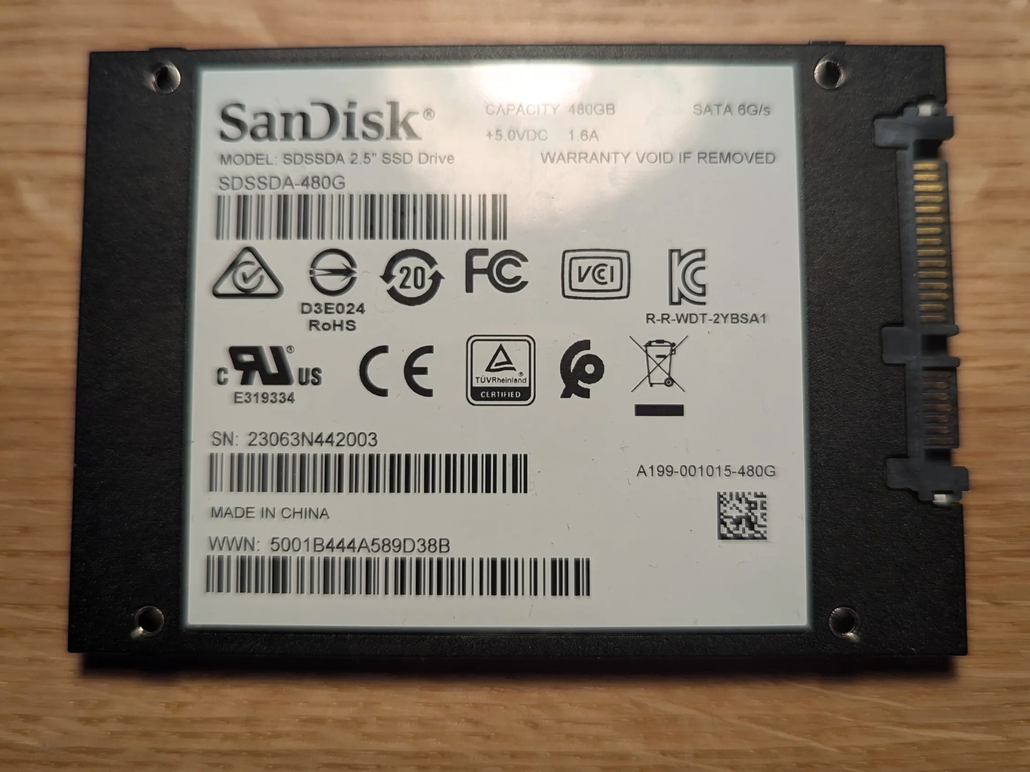 480 GB SanDisk SATA SSD