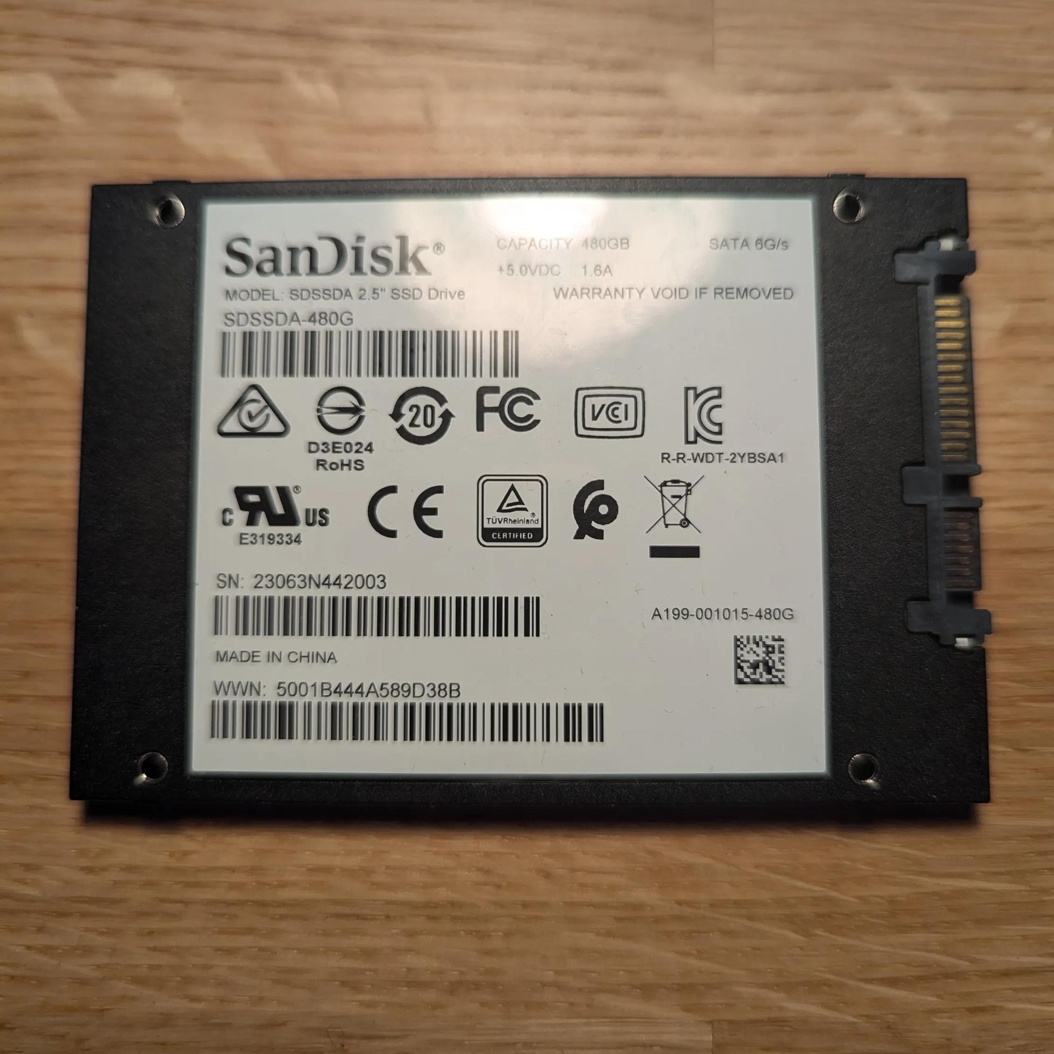 480 GB SanDisk SATA SSD