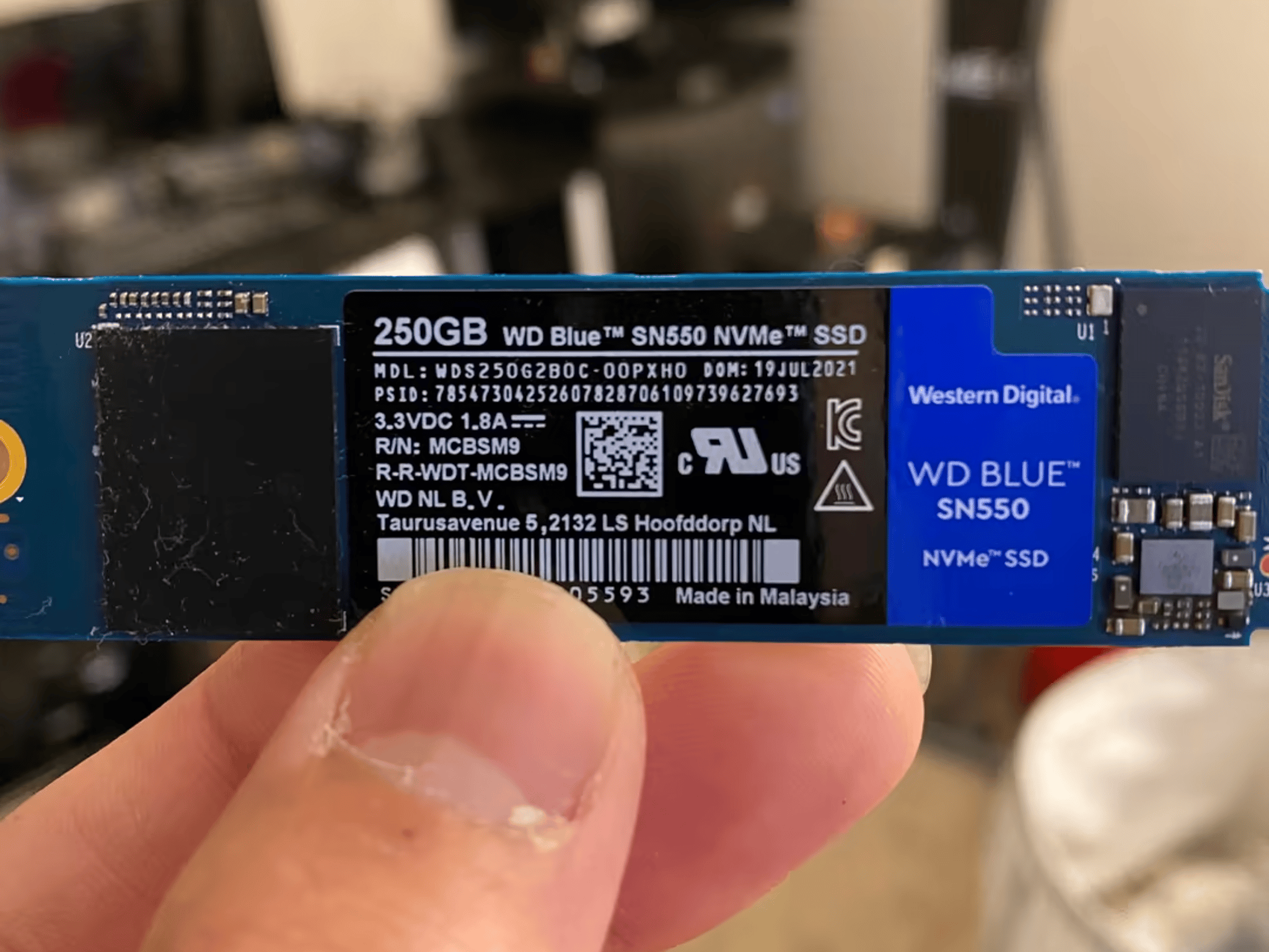 WD Blue SN550 250GB NVME SSD