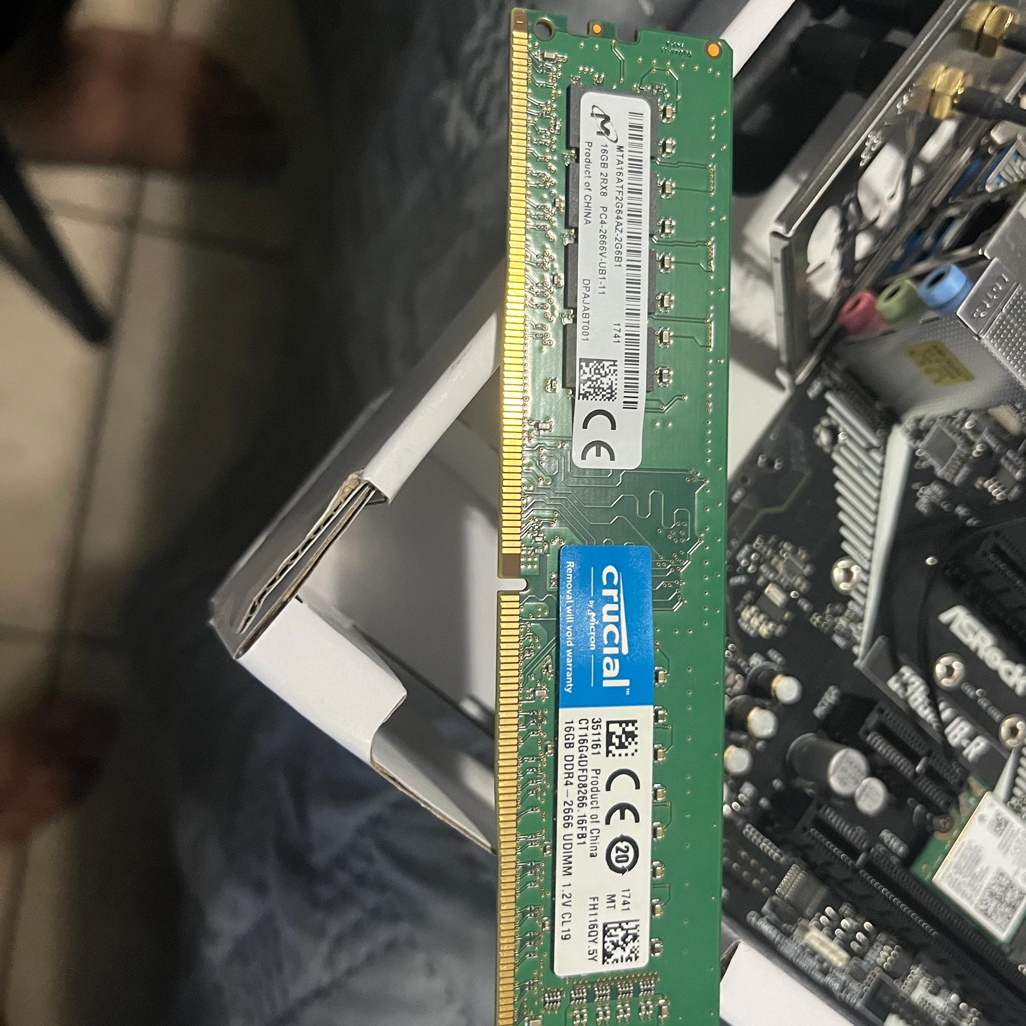 ASRock B365M IB-R Motherboard with Intel i5 9400F 2.9 Ghz CPU and 64 GB of DDR4 2666 Crucial Ram