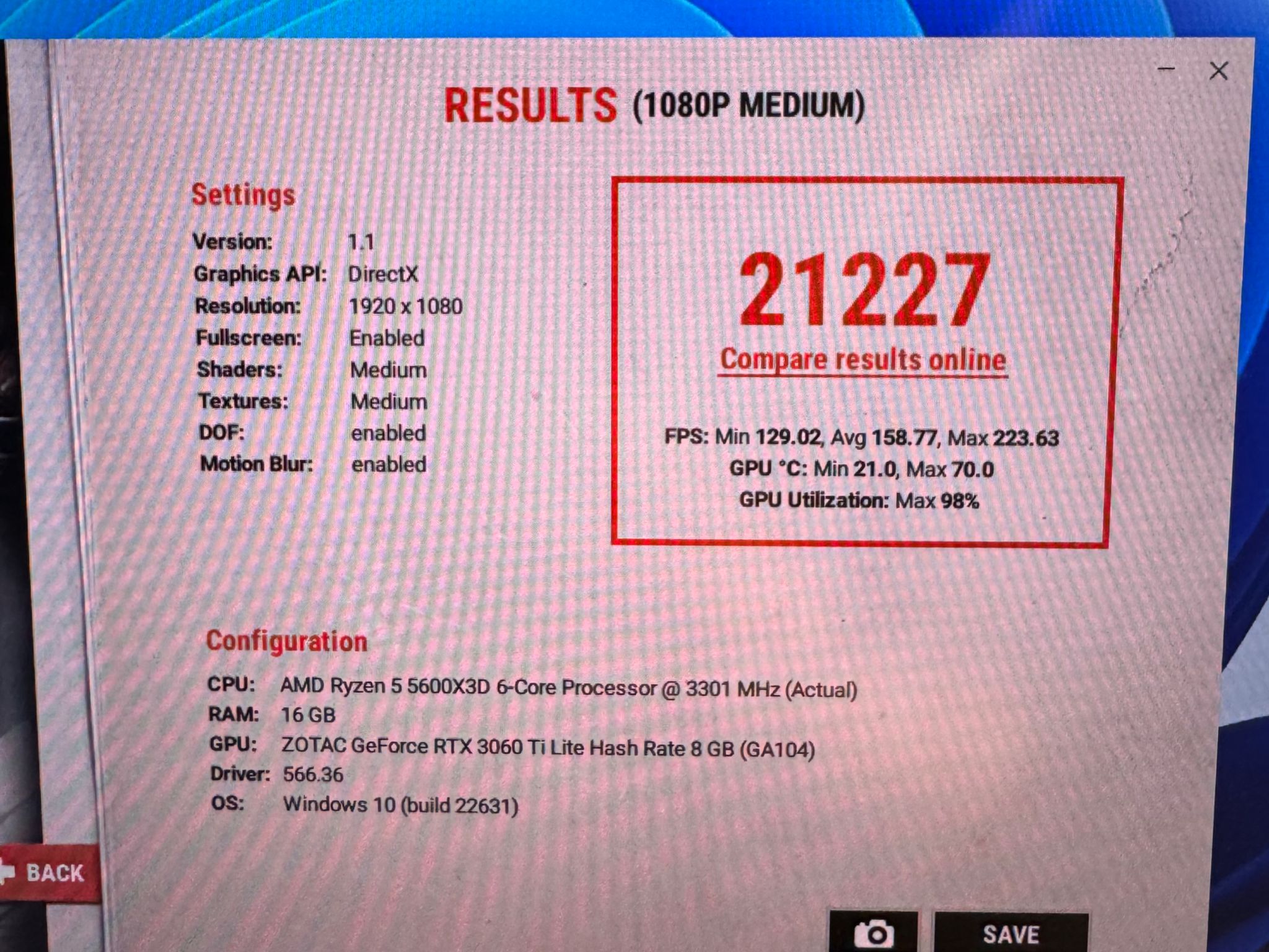 Gaming PC RTX 3060 ti 5600x3d