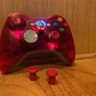 Custom clear red Xbox 360 controller - Hall effect - LEDs - RESTORED
