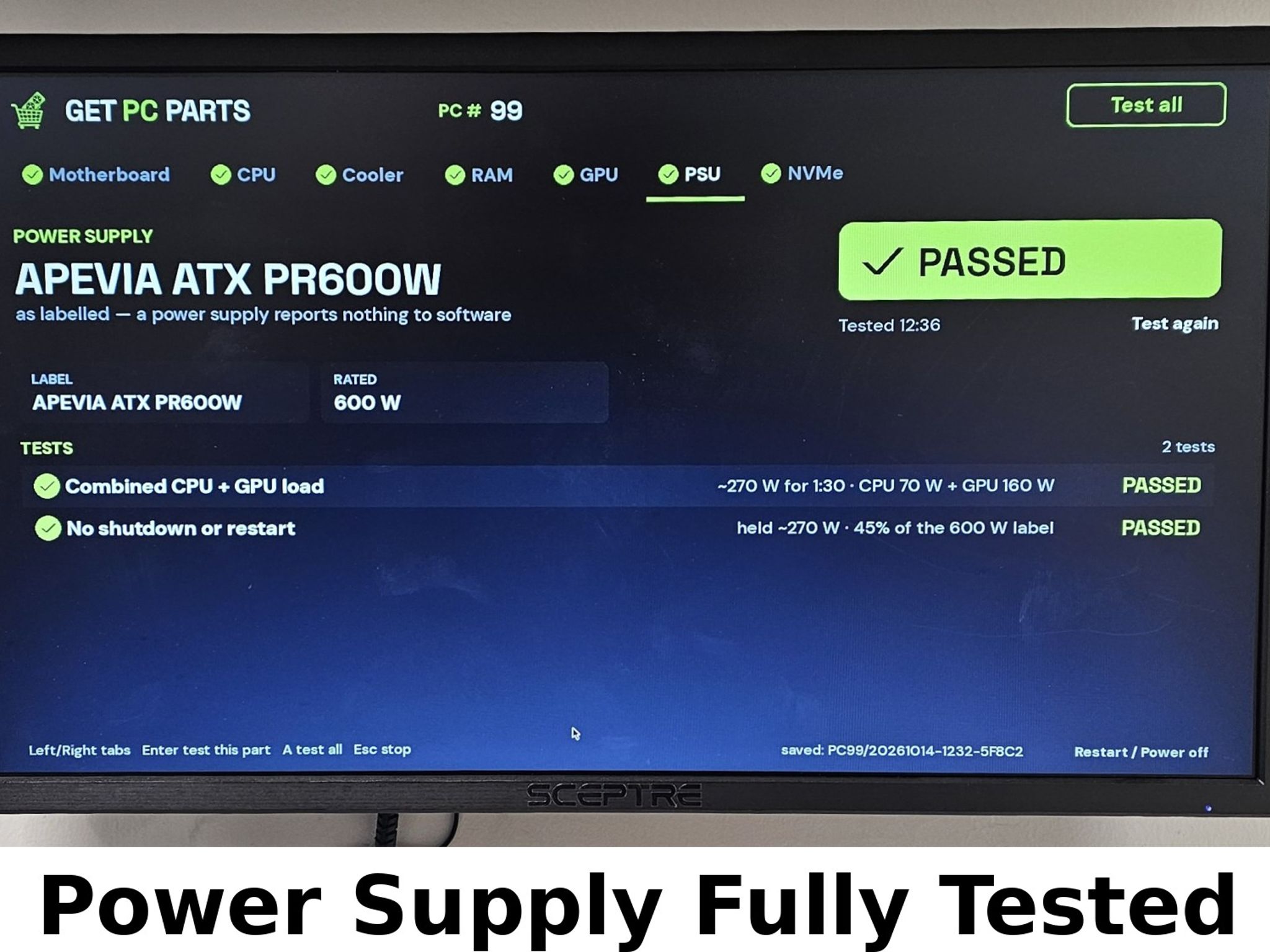 600 Watt PSU Apevia Prestige Power ATX-PR600W Power Supply