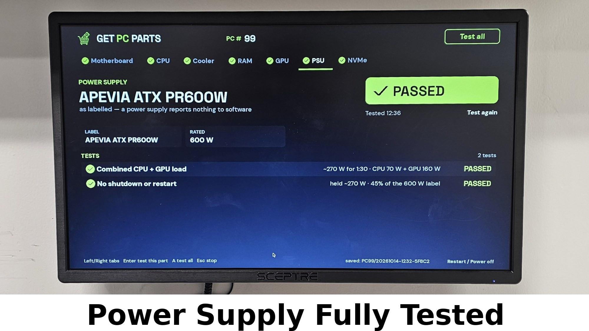 600 Watt PSU Apevia Prestige Power ATX-PR600W Power Supply
