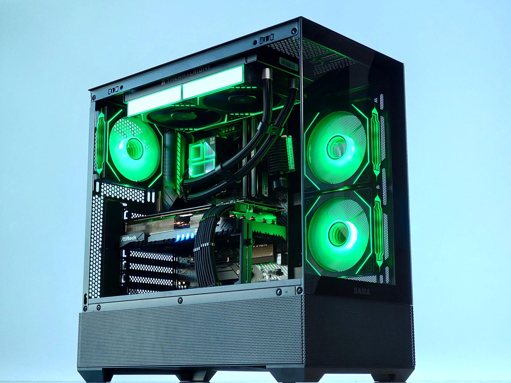💧🧬Liquid Cooled Gaming PC🚀 AMD RX 7800 XT 16GB🚀AMD Ryzen 7 5700X3D 3D V-Cache🚀 32GB DDR4🚀1TB SSD