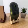 Minimalist Wood PLA Mouse Stand, Cork Lined, Gaming Desk Accessory (3D Printed)