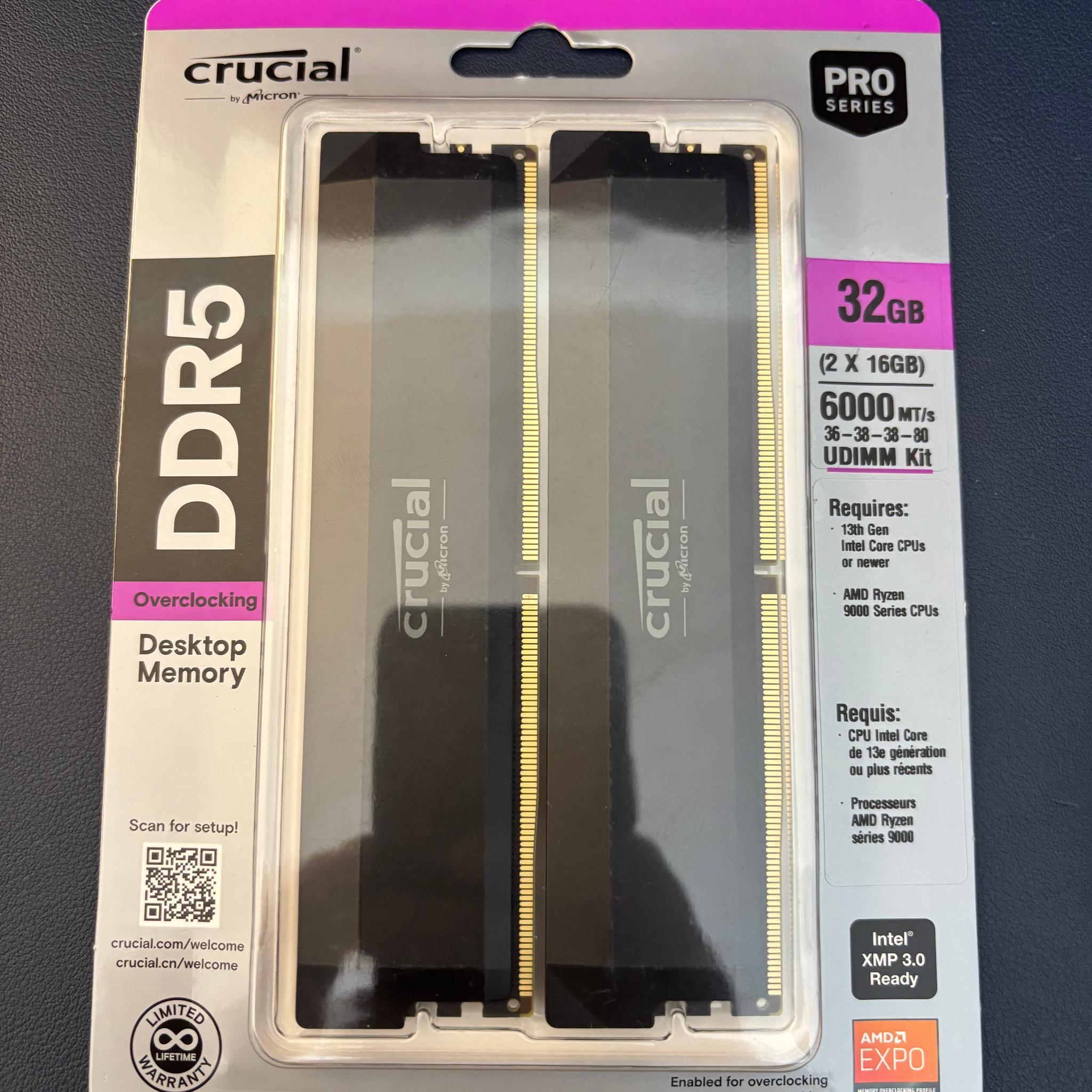 Crucial Pro 32GB DDR5 6000