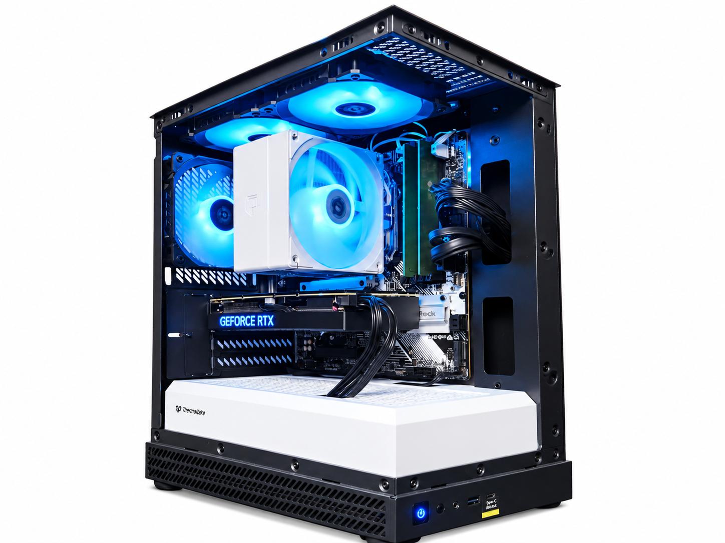 RTX 4060TI 8GB | Ryzen 7 8700F | 16GB DDR5 | 512GB SSD + 1TB HDD | Win 11 Home | WIFI+BT "Panda"