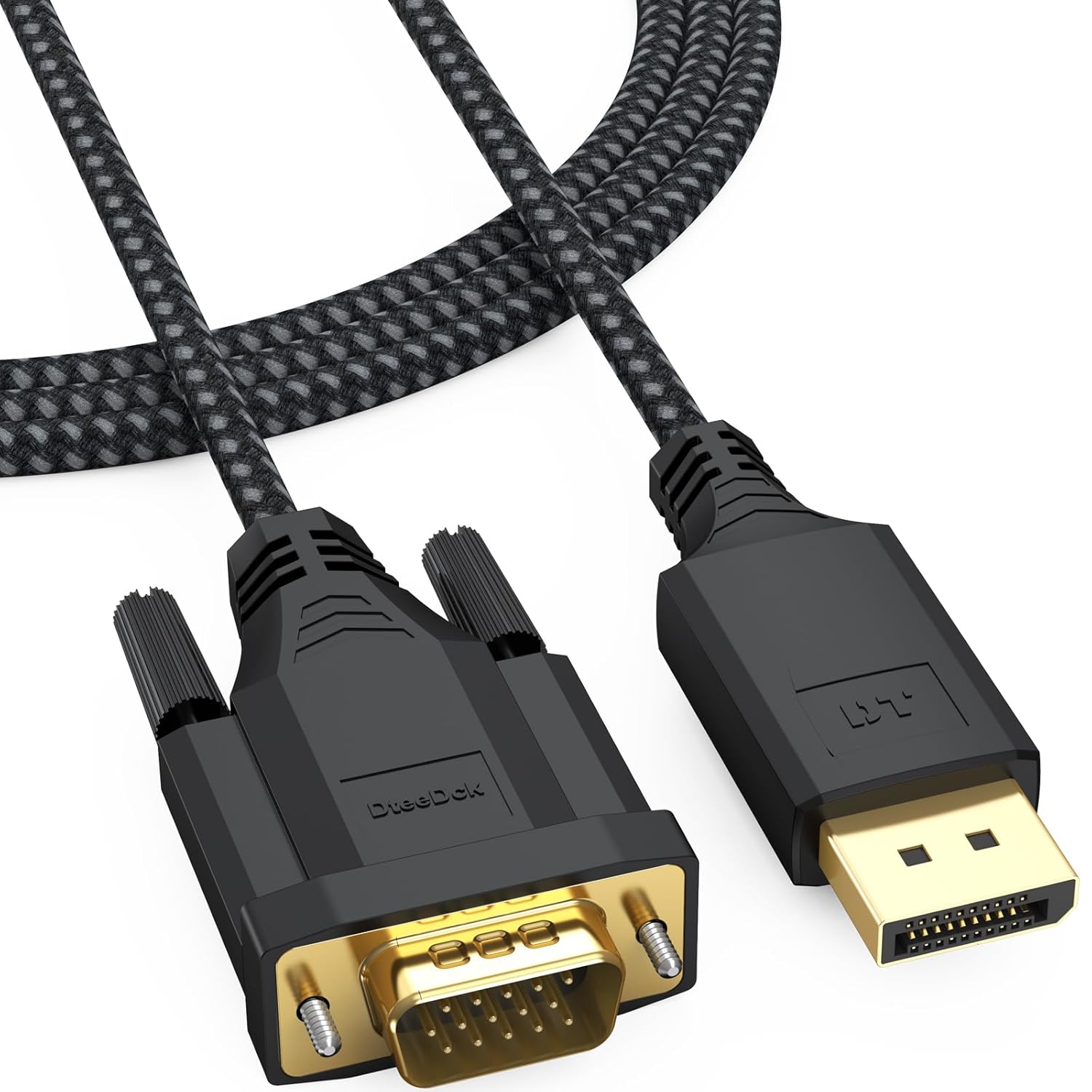 DisplayPort to VGA Cable 6ft Display Port DP to VGA 1080P@60Hz Adapter Converter Male 2 male Braided