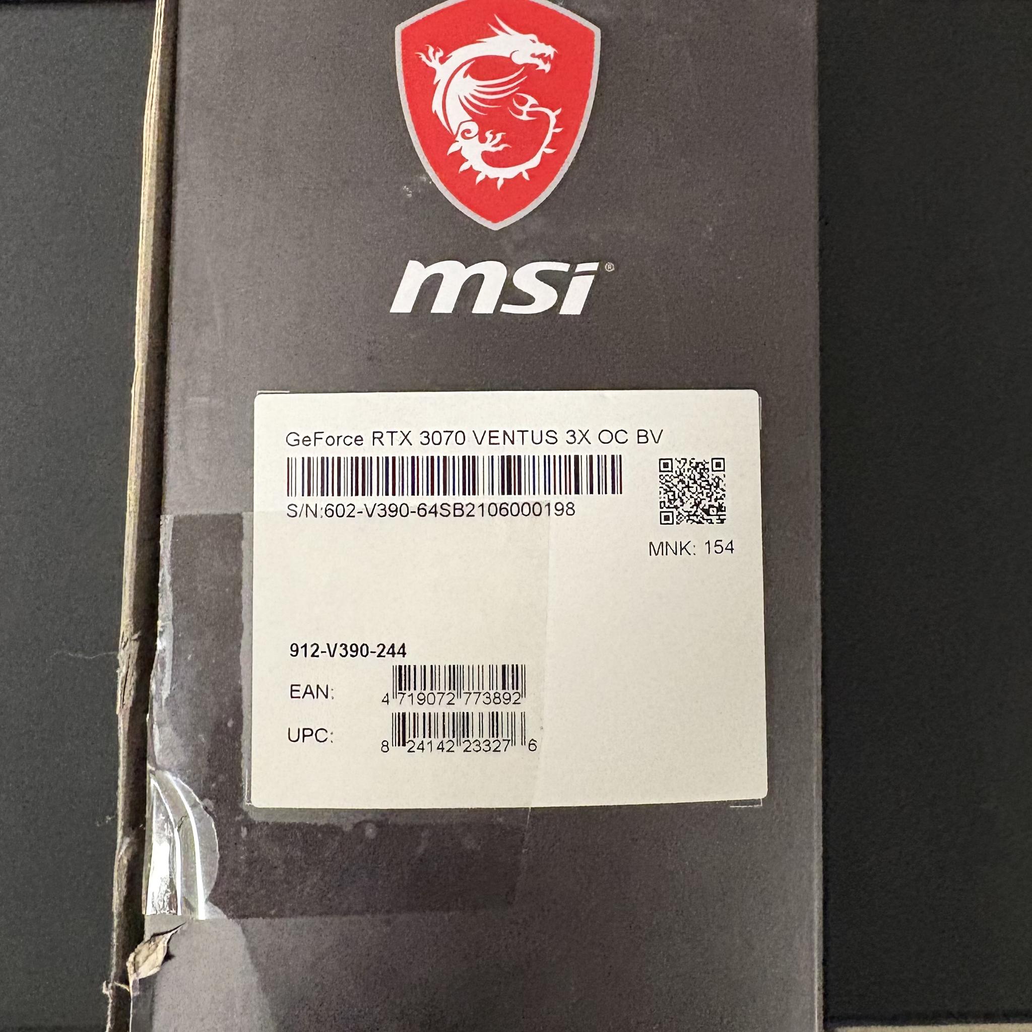 MSI RTX 3070 VENTUS 3X