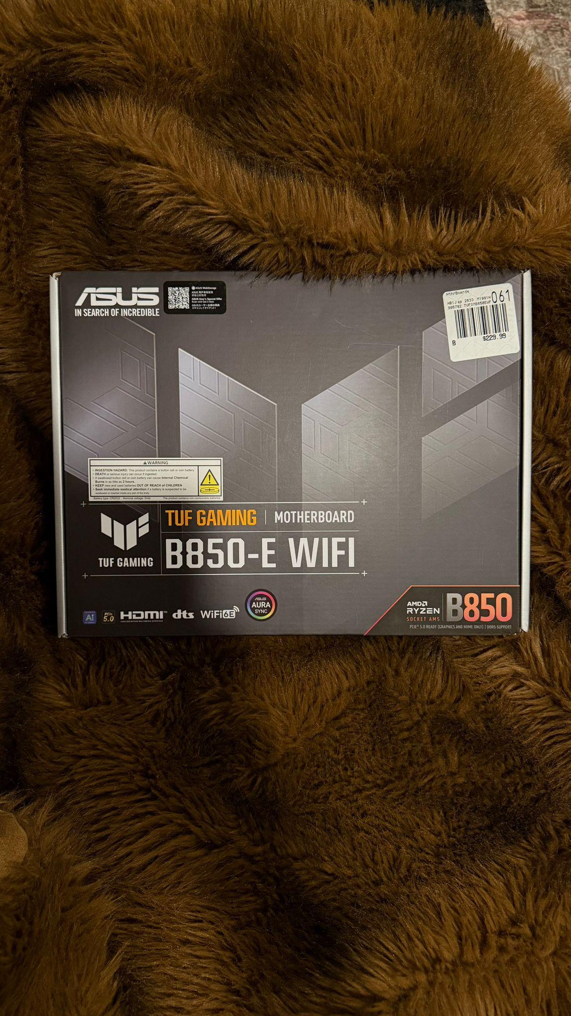 ASUS TUF GAMING B850-E WIFI6E AMD AM5 ATX Motherboard Unopened Box New