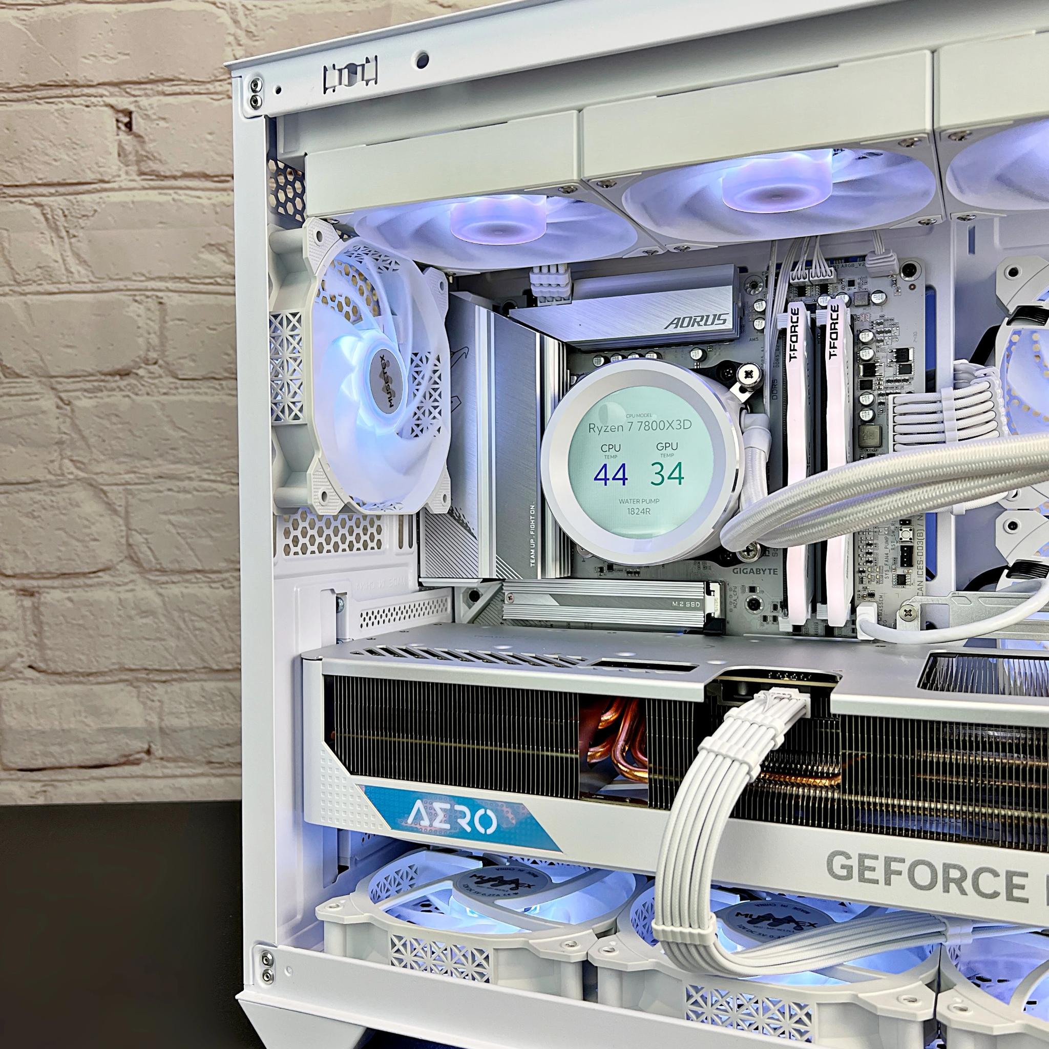 Ryzen 7 7800X3D RTX 4080 Super AERO 32GB DDR5 RAM 4TB SSD M.2 WIN 11 PRO Gaming PC 🤯