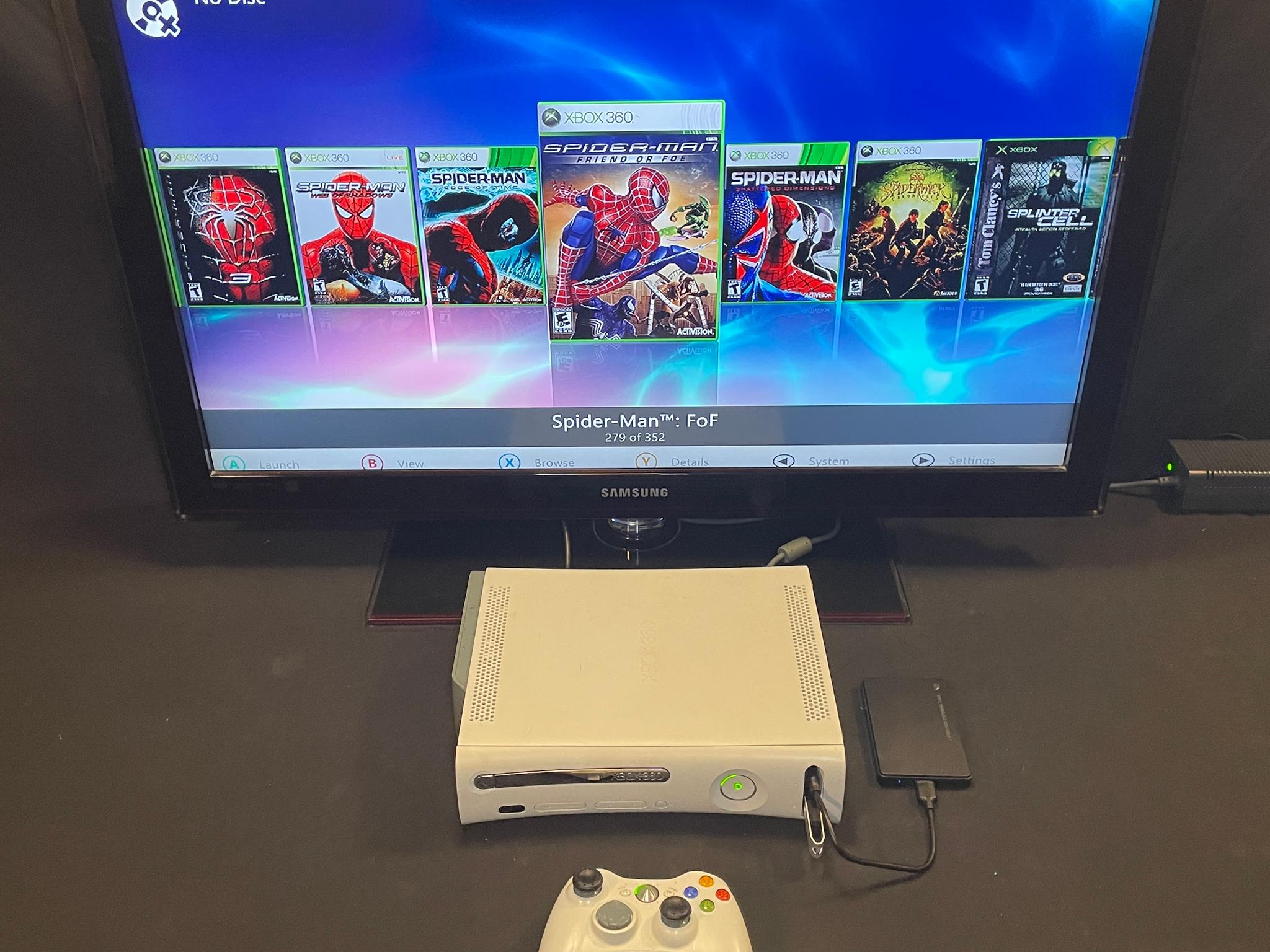 Xbox 360 White 500gb Internal Drive + 1TB External Drive With Accessories
