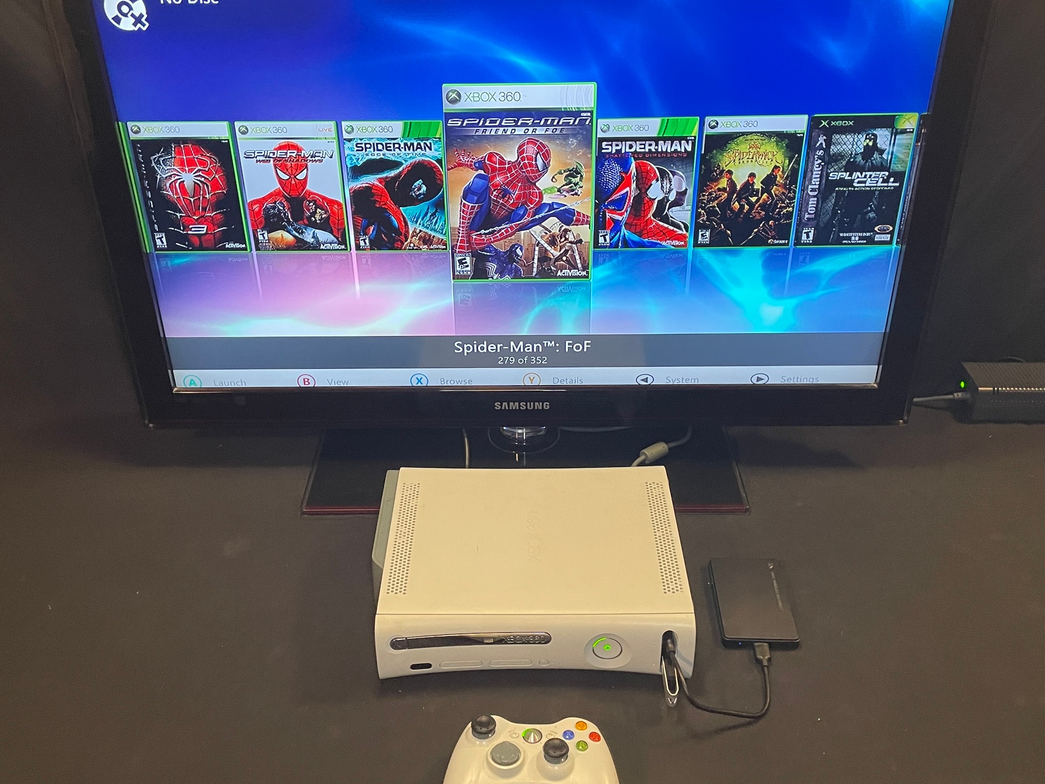Xbox 360 White 500gb Internal Drive + 1TB External Drive With Accessories