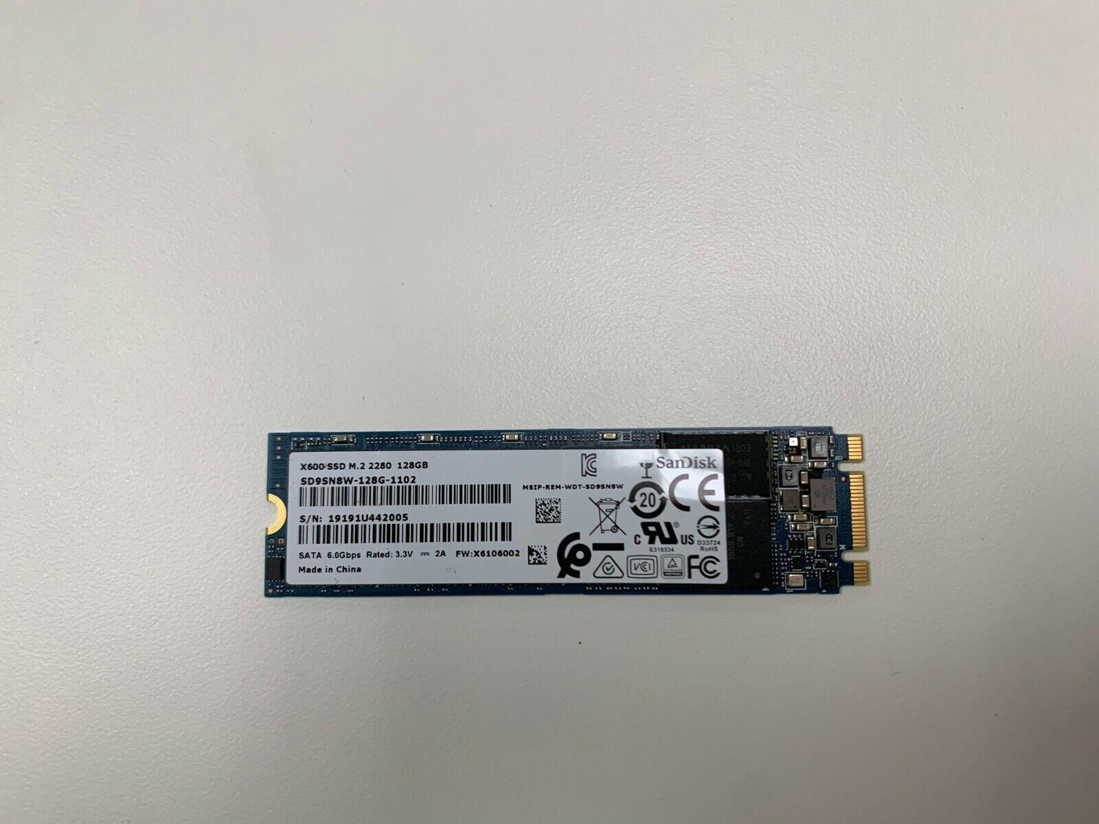 Pre-Owned Sandisk X600 SATA M.2 2280 128GB Solid State Drive - 99% Health