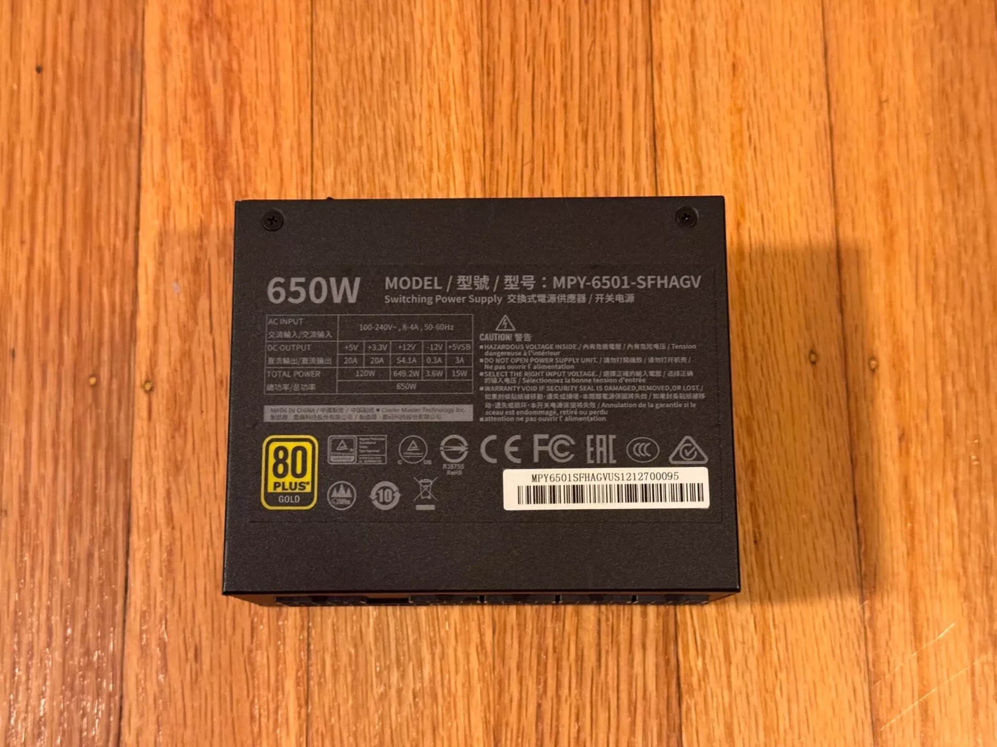 Cooler Master V650 SFX Gold Full Modular 650W Power Supply (Used, Good)