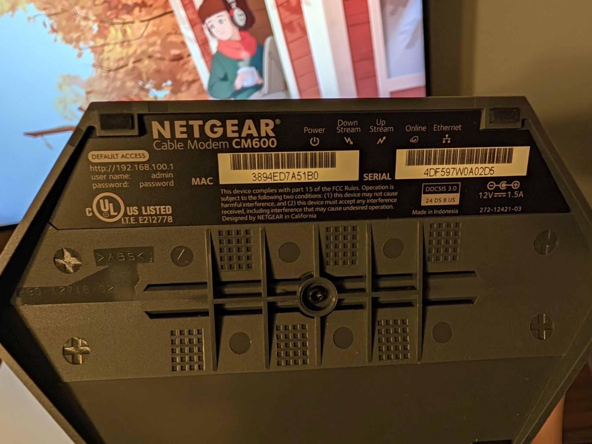 Netgear cm600 modem great condition