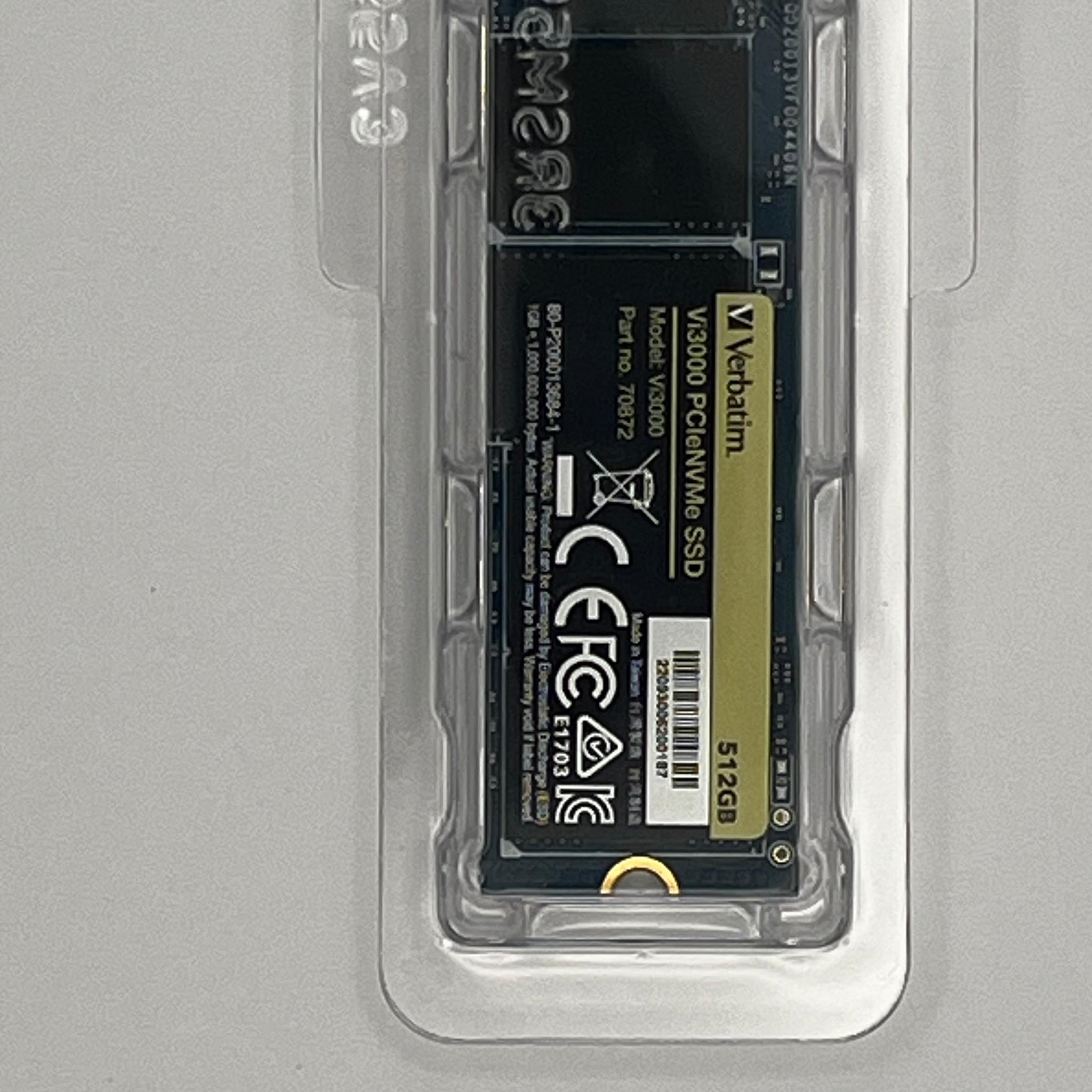 Verbatim Vi3000 512 GB M.2-2280 PCIe 3.0 X4 NVME Solid State Drive