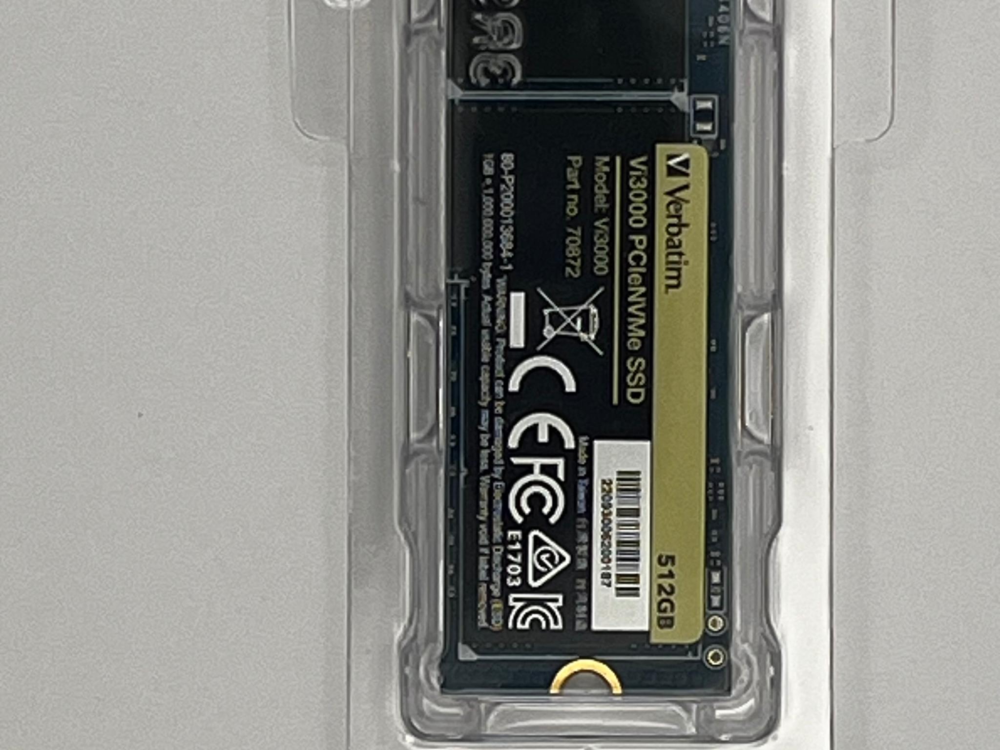 Verbatim Vi3000 512 GB M.2-2280 PCIe 3.0 X4 NVME Solid State Drive